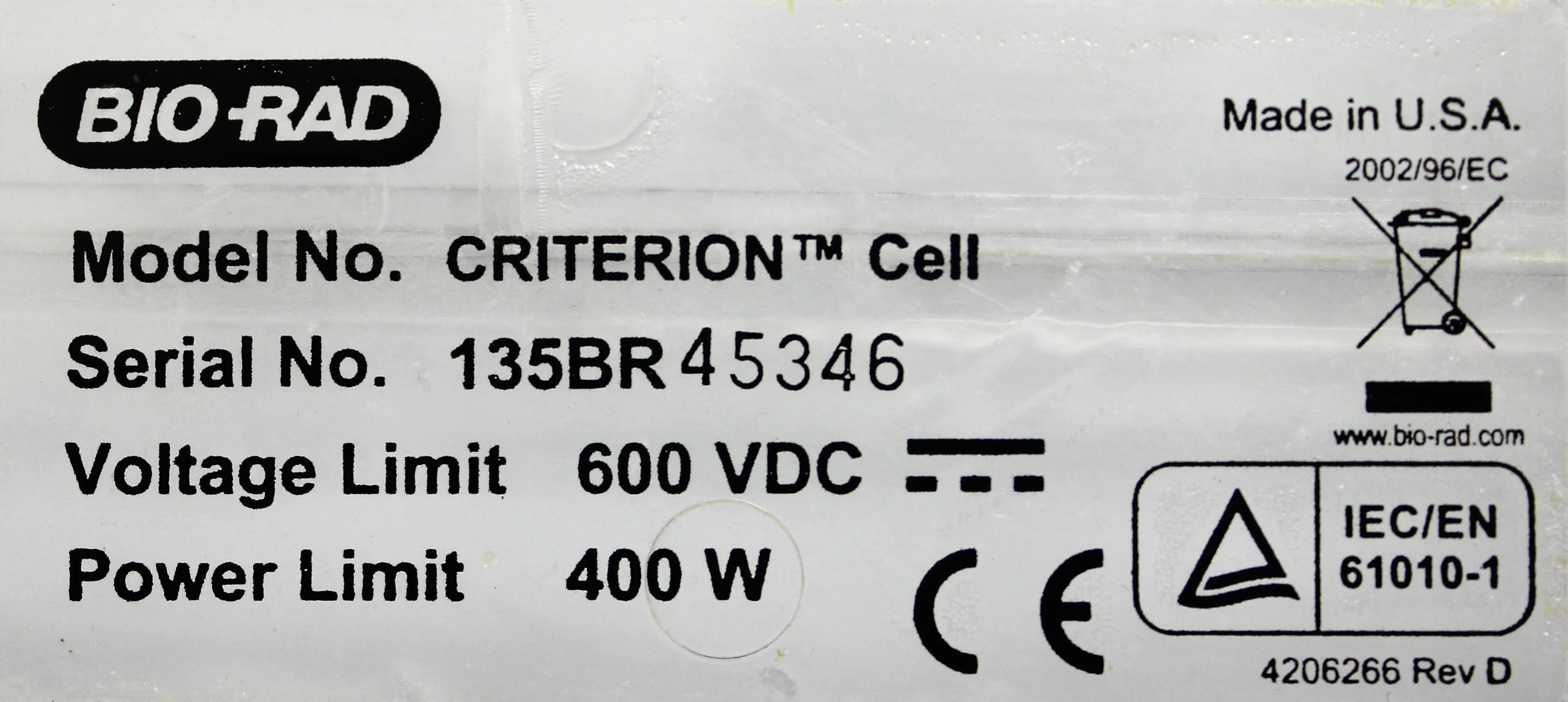 Bio Rad Criterion Mini Vertical Electrophoresis Cell