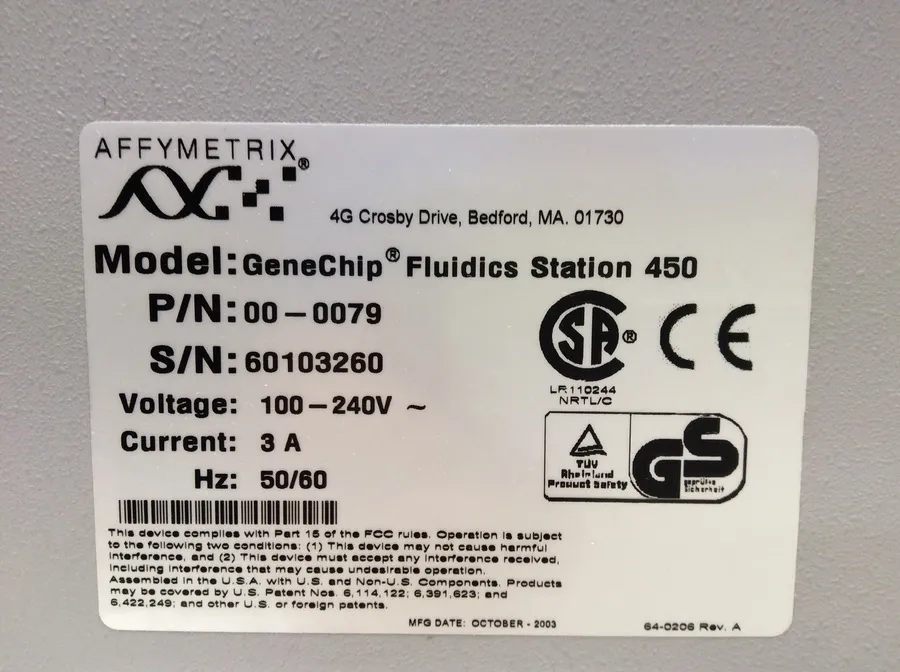 Affymetrix GeneChip Fluidics Station 450