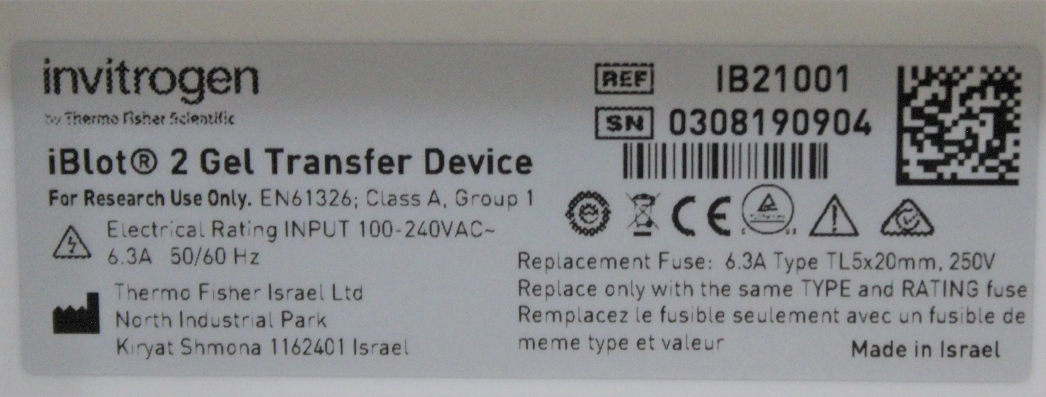 Used Invitrogen IB21001 iBlot 2 Gel Transfer Device