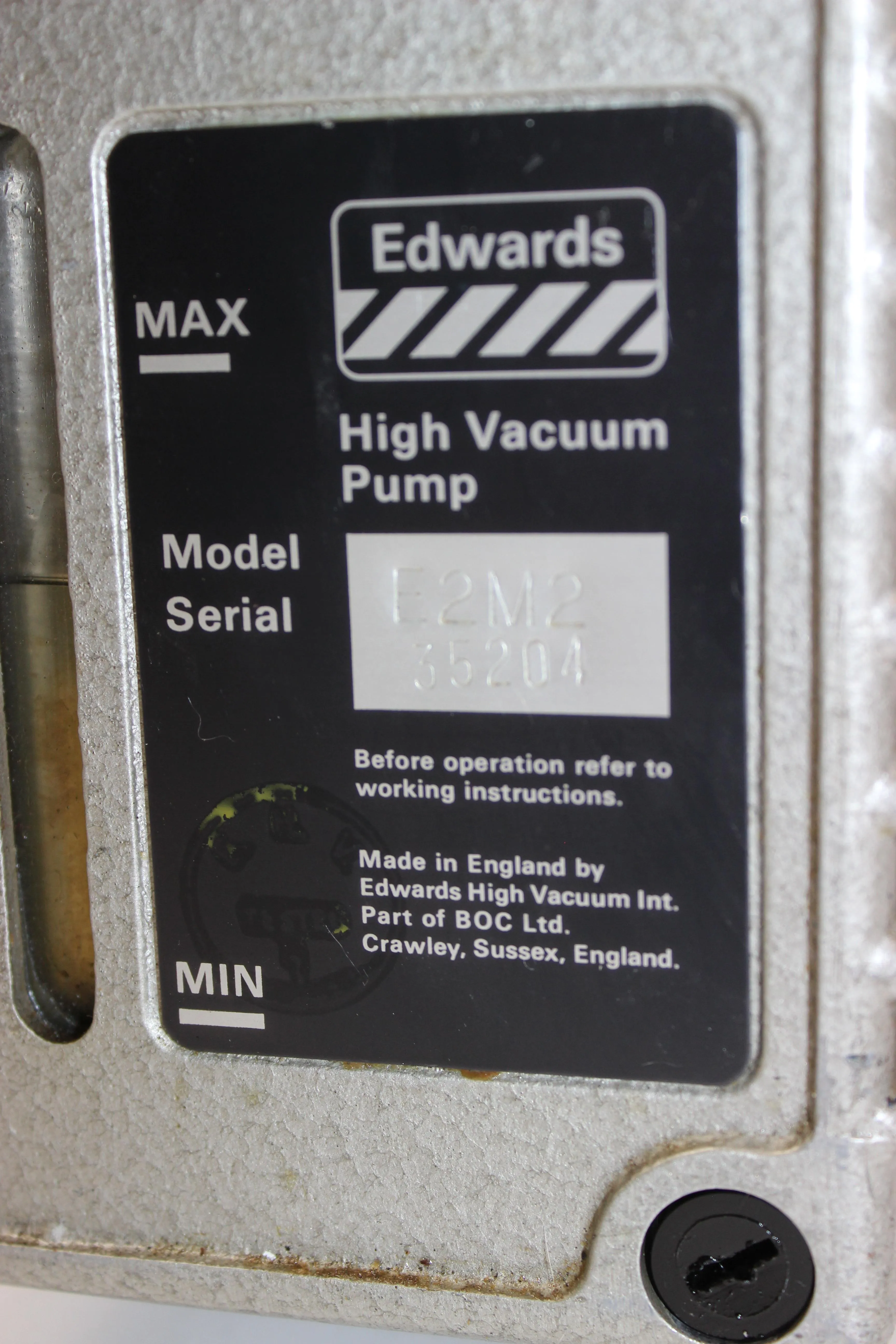 Edwards 2 Stage E2M2 Rotary Vane Dual Stage Mechanical Vacuum Pump