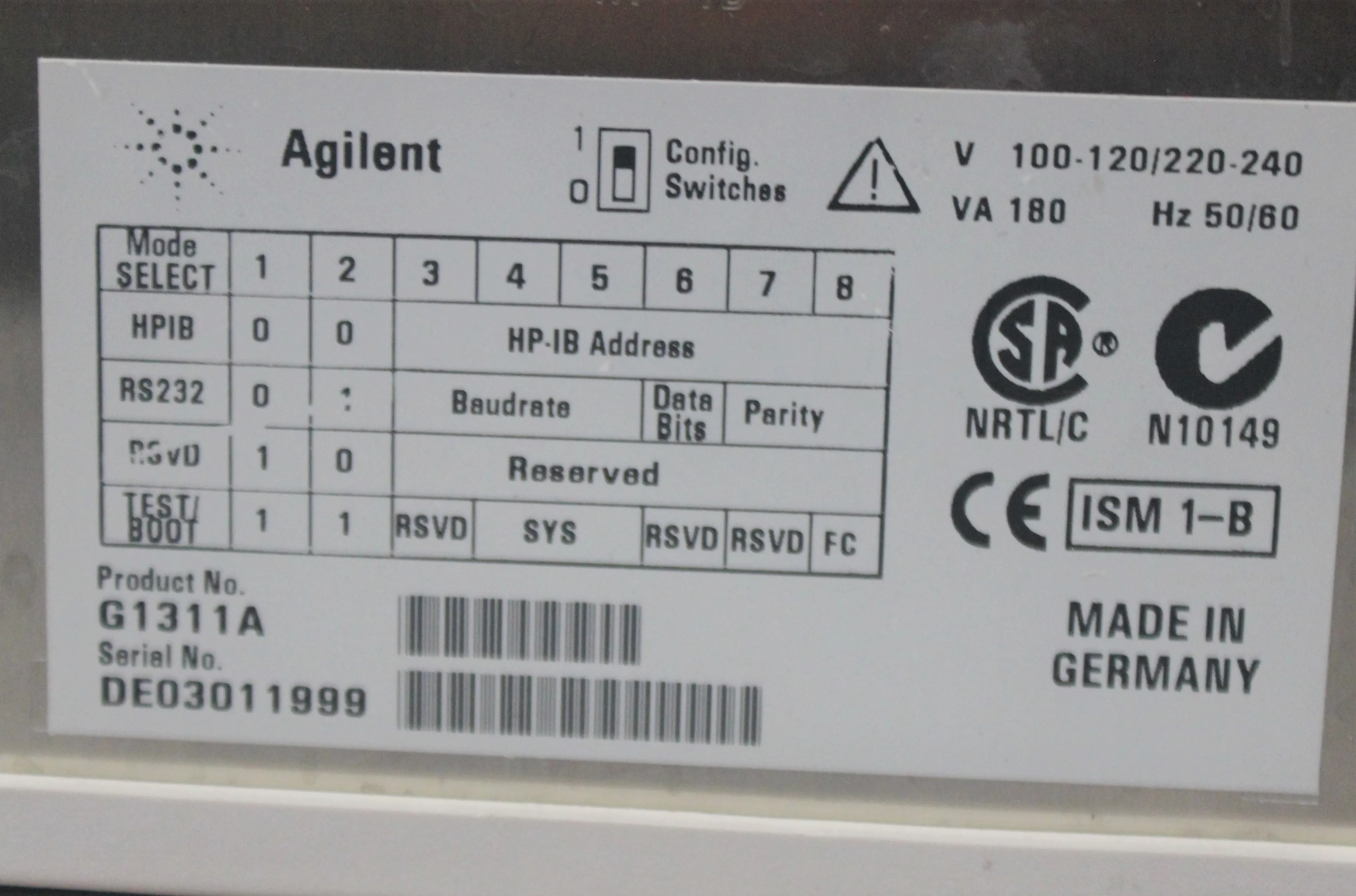 Agilent 1100 G1311A Quaternary Pump