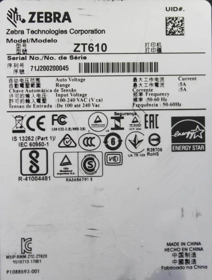 ZEBRA ZT610 Industrial Label printer CLEARANCE! As-Is