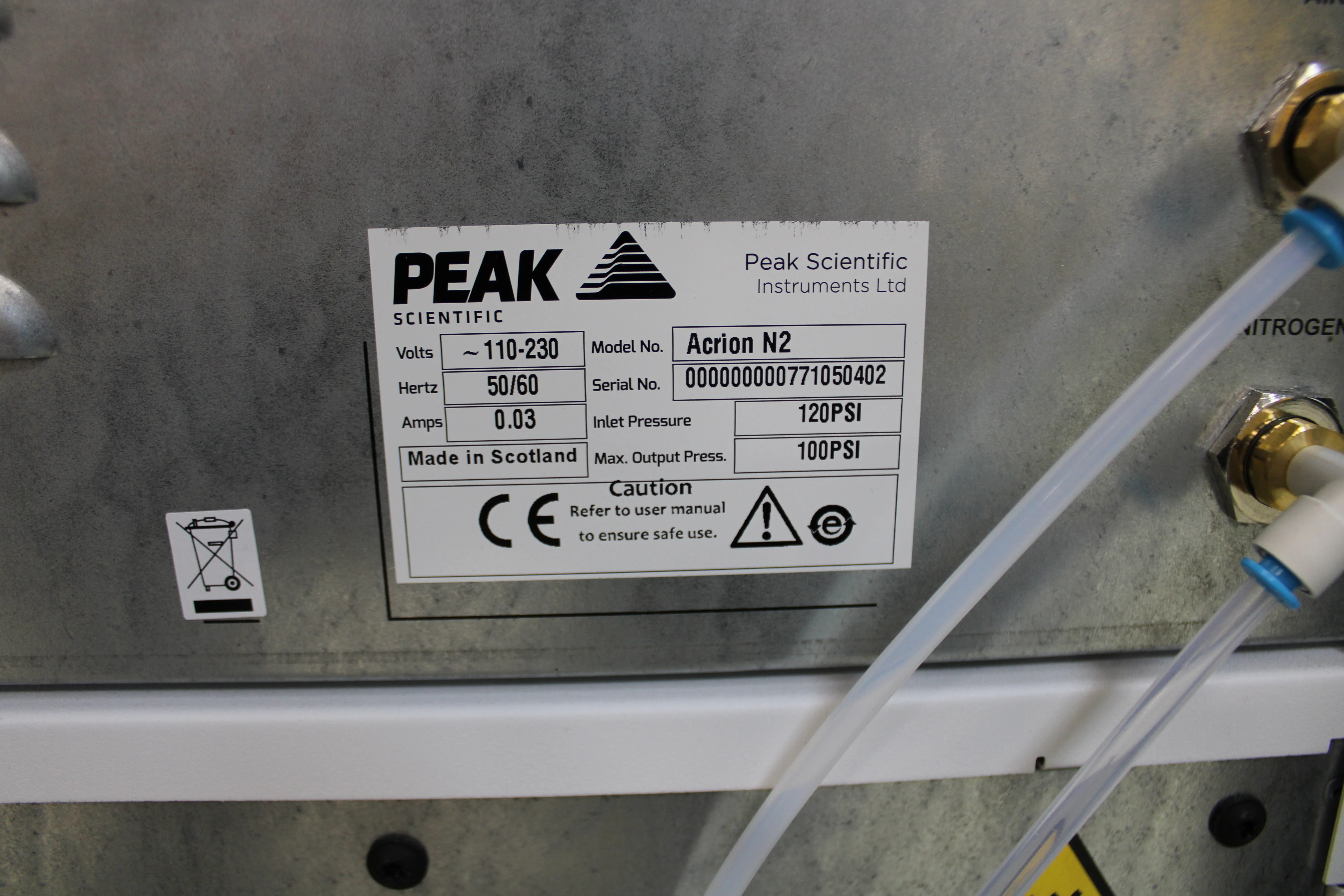 Peak Scientific Acrion N2 Nitrogen Generator & Acrion Air Compressor