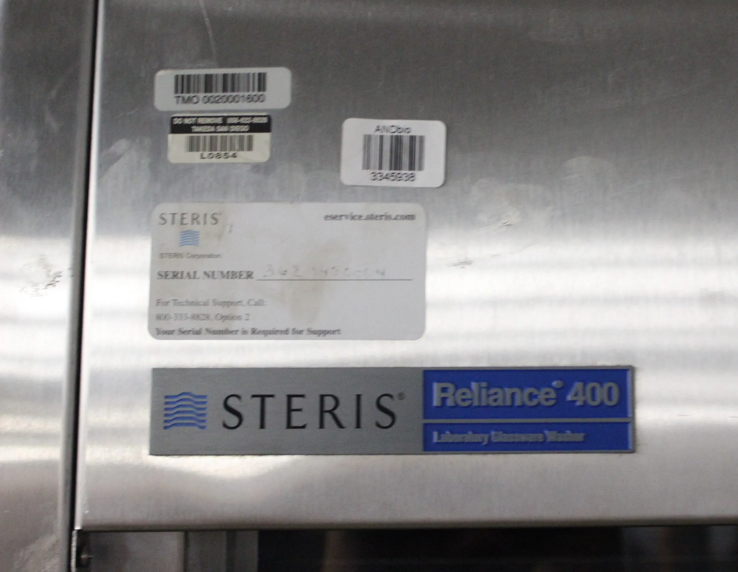 Steris RELIANCE 400 Laboratory Glassware Washer - Used, 120V/220V, 50Hz/60Hz, 30-Day Warranty