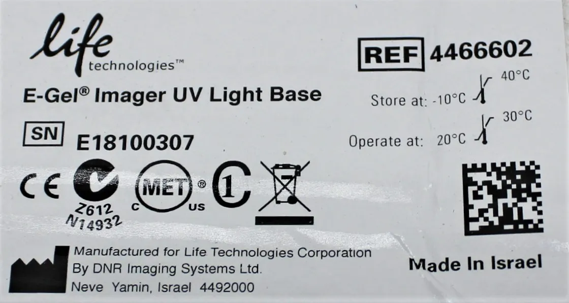 Life Technologies E-Gel Imager 4466601 Used Laboratory and Medical Equipment