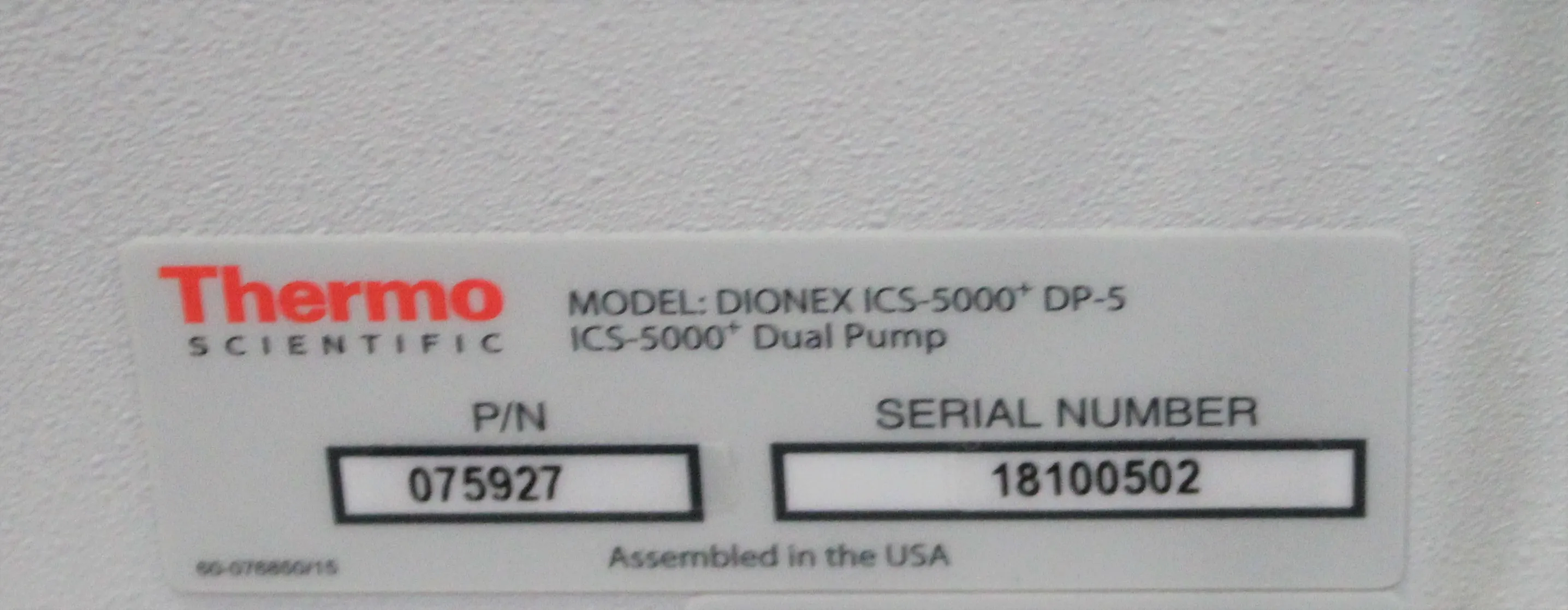 Thermo Fisher Dionex ICS-5000 DP-5 Dual Piston Pump - Needs Repairs, Severe Cosmetic Damage