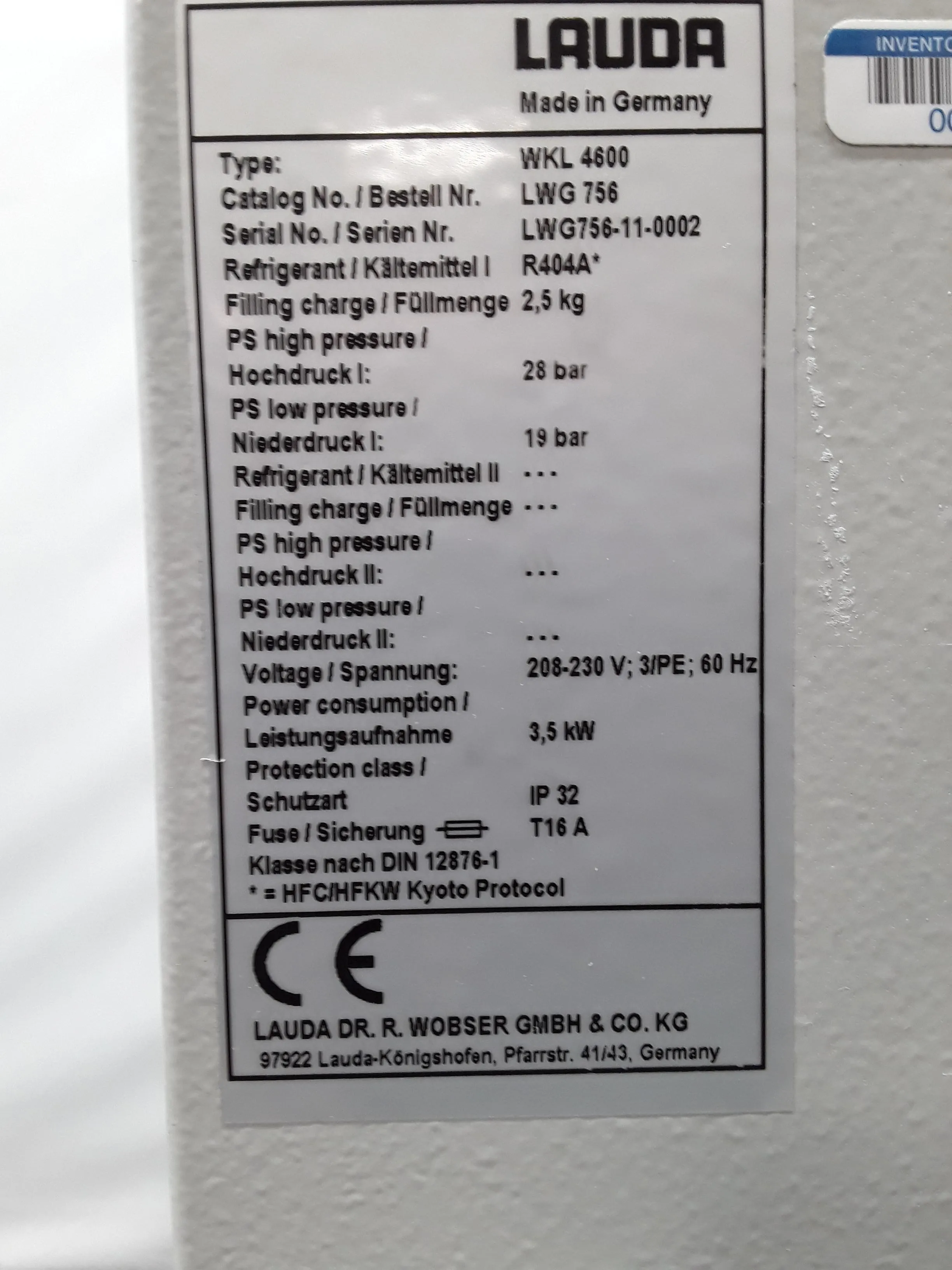 Lauda WKL 4600 Circulation Chiller 220V, Used Lab Equipment