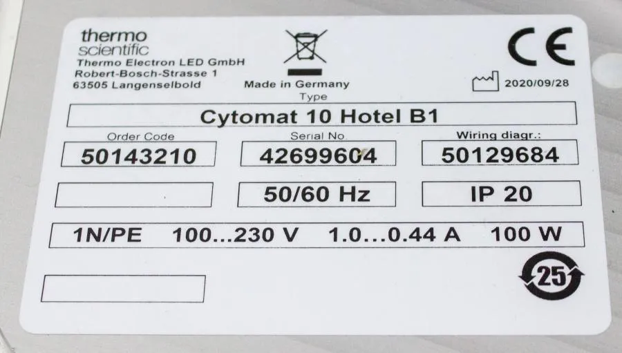 Thermo Cytomat 10 Hotel B1 Ambient Storage on Custom Cart P/N 50143210