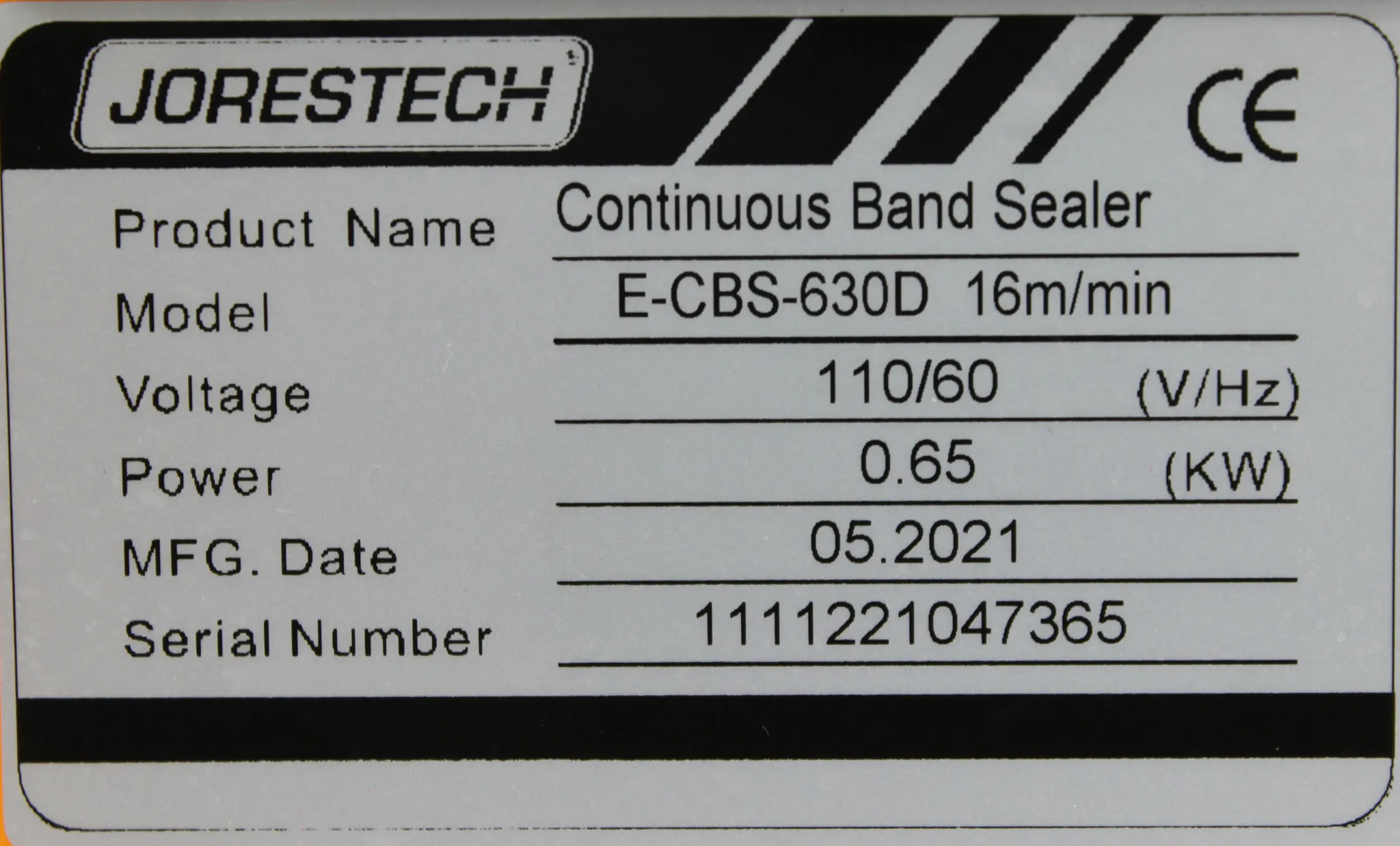 JORESTECH E-CBS-630D Continuous Band Sealer