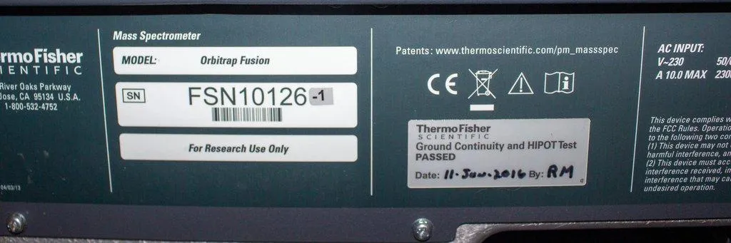 Thermo Scientific Orbitrap Fusion Tribrid Mass Spectrometer FSN10126-1