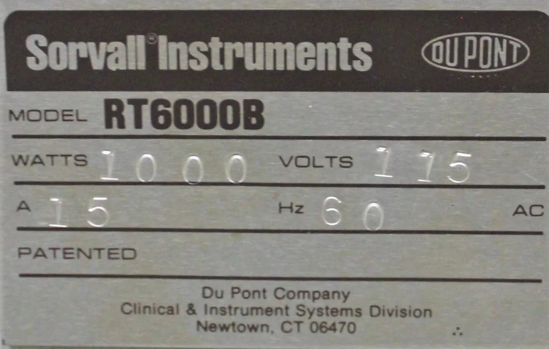 Sorvall/Dupont RT6000B Benchtop Centrifuge