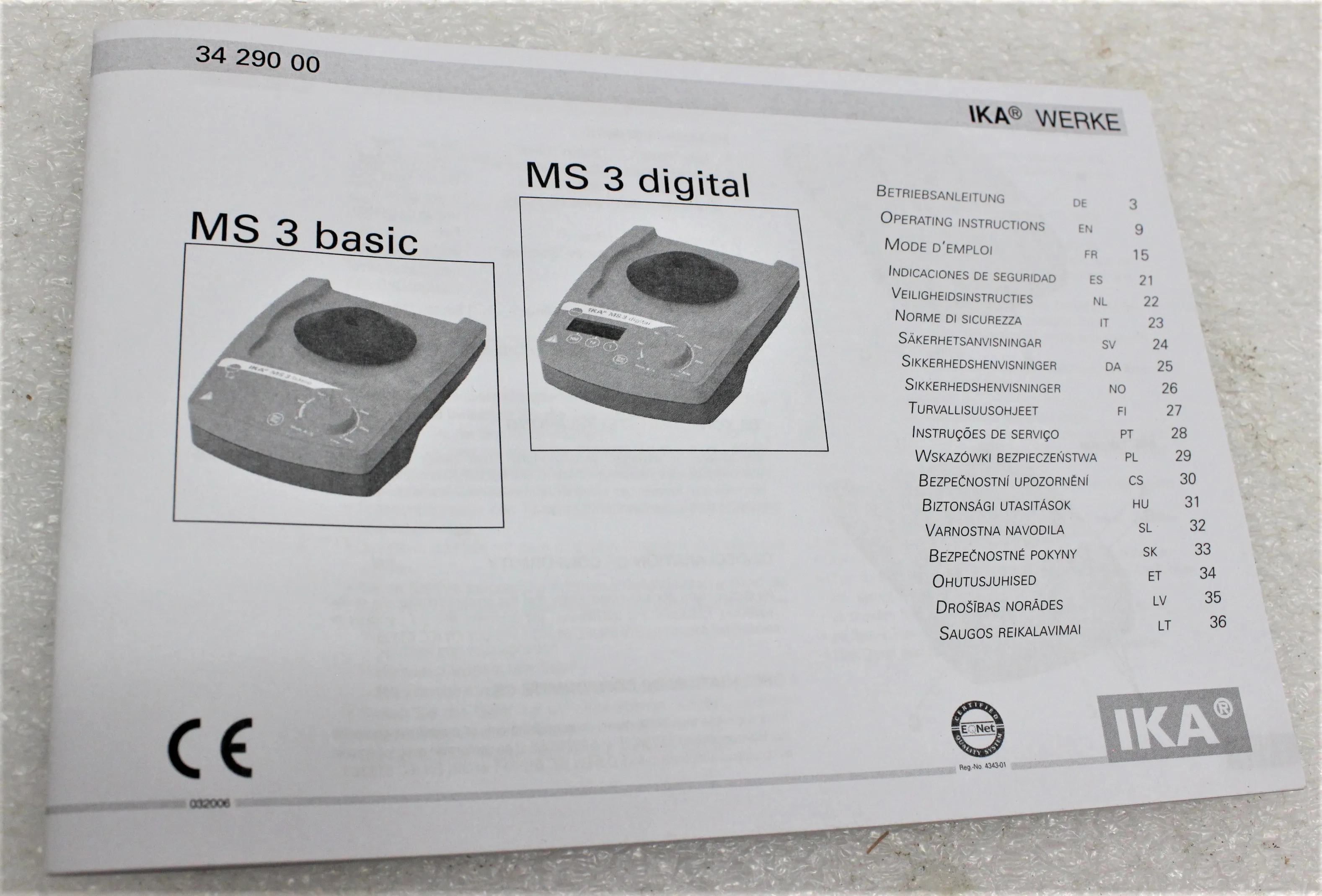 Sigma-Aldrich IKA MS 3 Digital Orbital Shaker 240V 50Hz/60Hz 03.380651