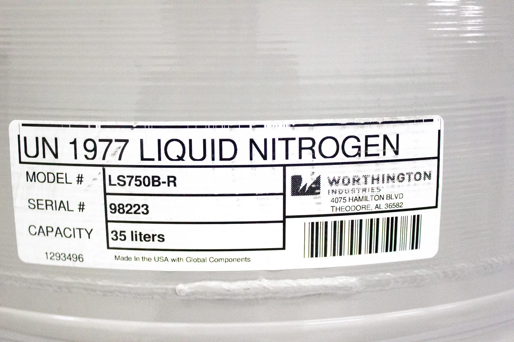 Worthington LS Series Liquid Nitrogen Refrigerators LS750B-R