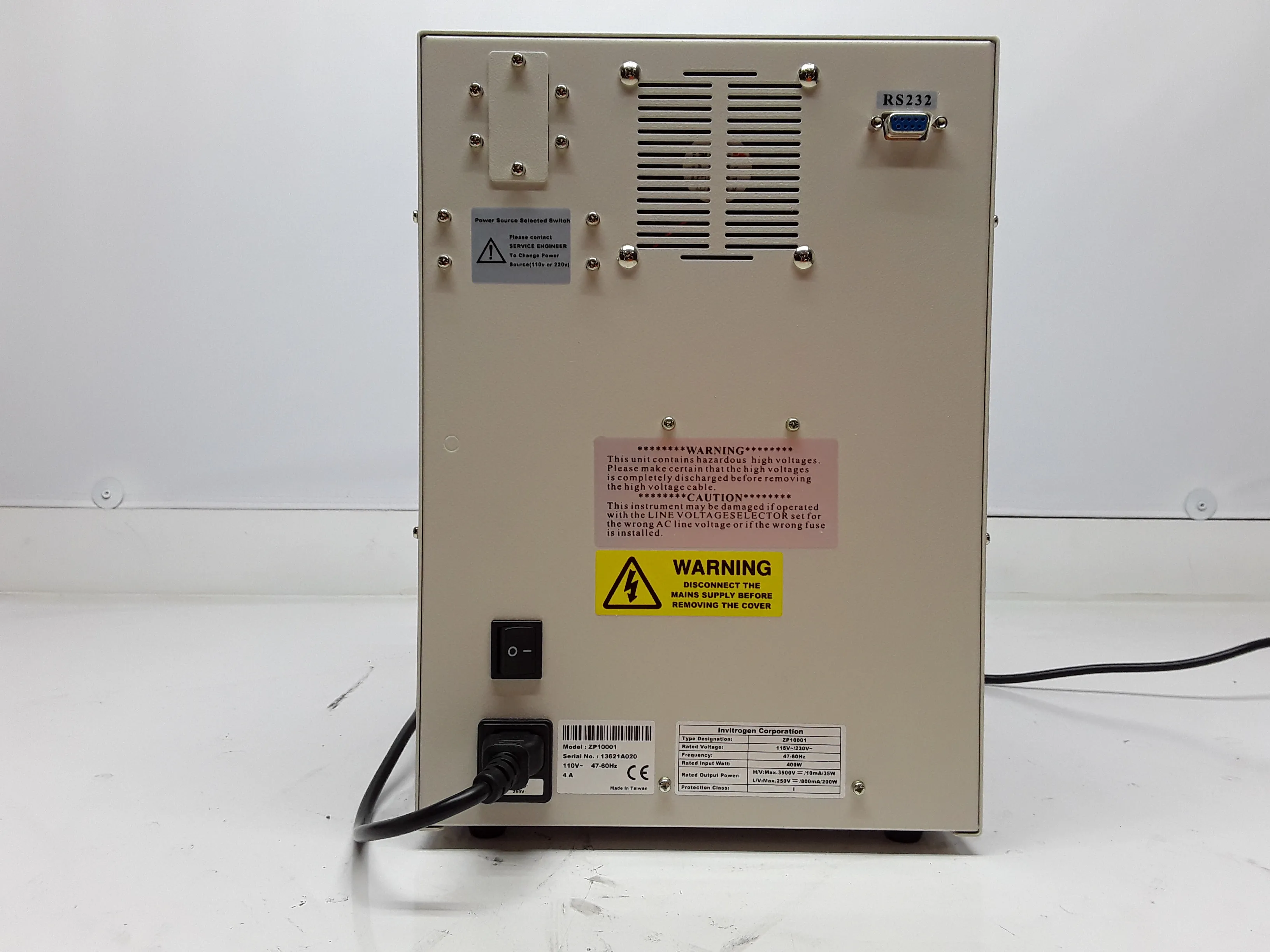 Invitrogen ZOOM Dual Power Supply - Used Class 4 - As-Is 120V/220V 50Hz/60Hz