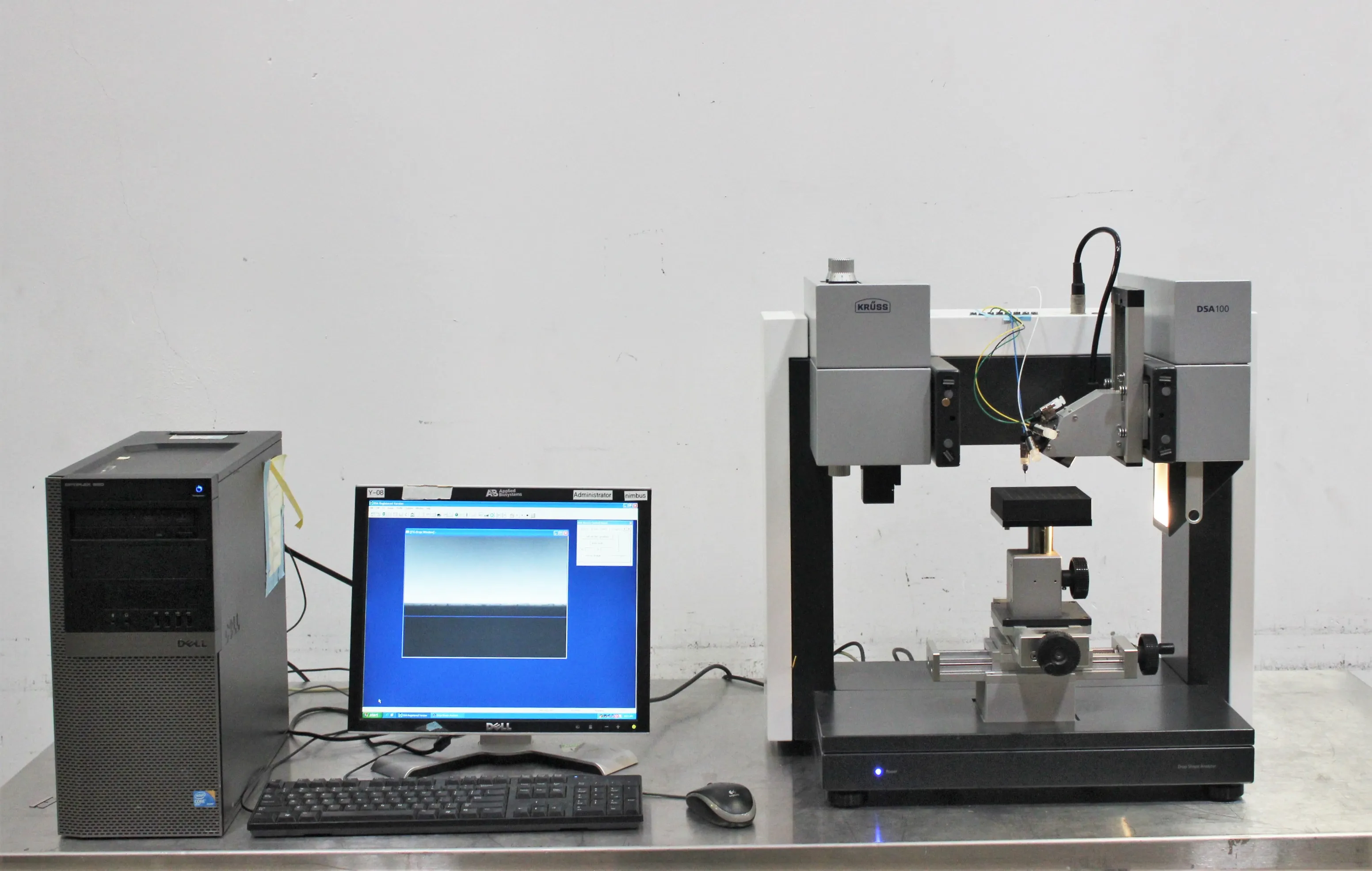 Kruss DSA100 Laboratory Contact Angle Measuring Instrument with Computer and DSA Version 1.91.0.2 Software