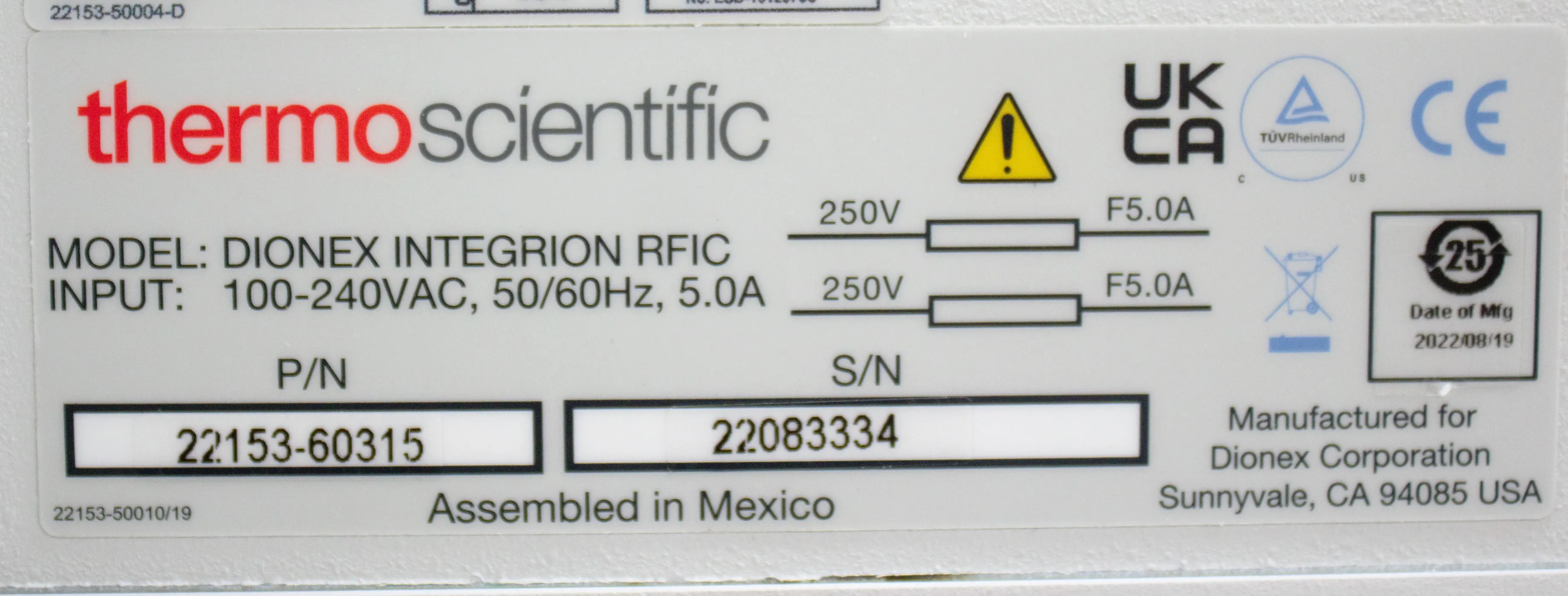 Thermo Scientific Dionex Integrion HPIC System RFIC for Parts As-Is