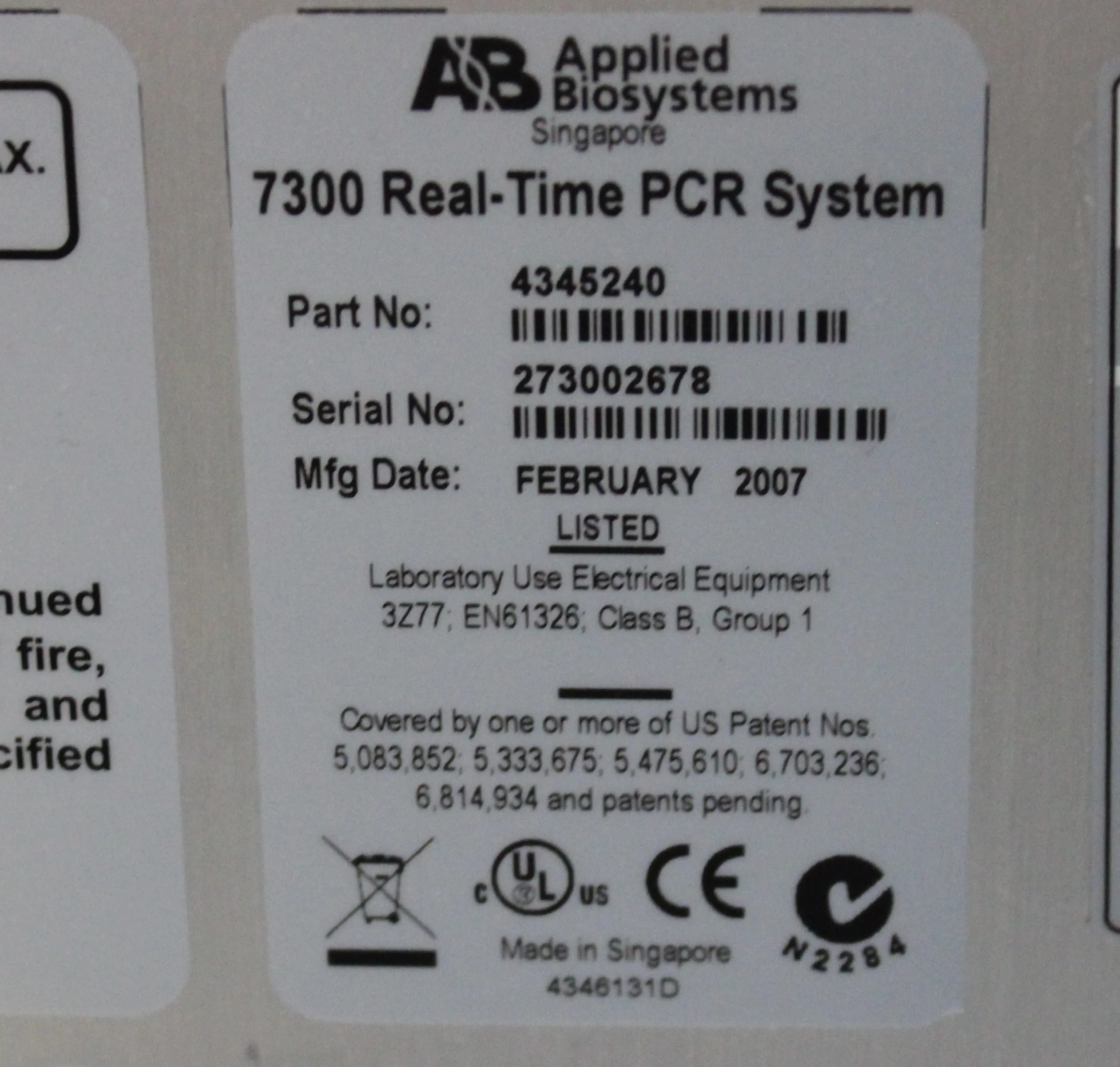 Used Applied Biosystems 7300 Real Time PCR System with 30-Day Warranty