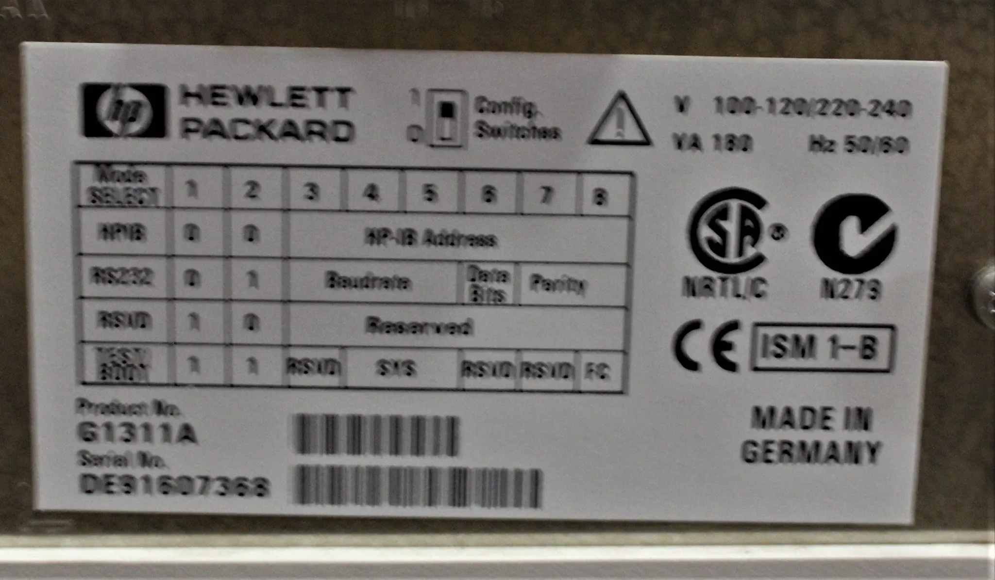 Hewlett Packard 1100 HPLC System with DAD