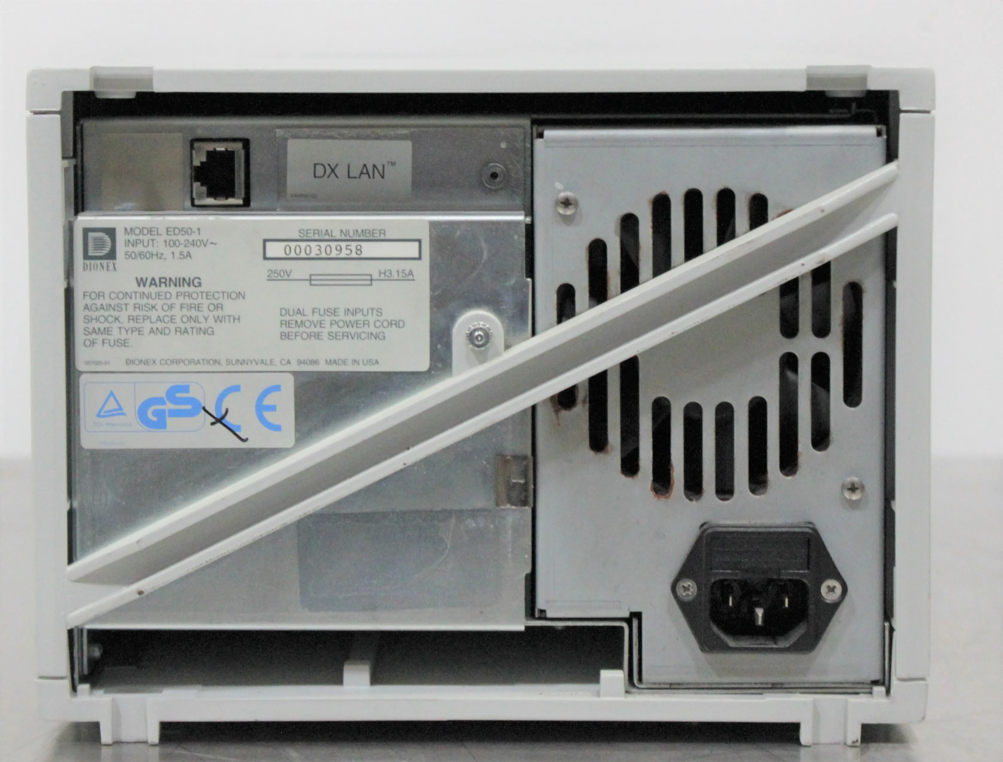 Dionex ED50-1 Electrochemical Detector, Very Good Condition, Used, 120V/220V 50Hz/60Hz, REUZEit West Coast US - R, No Warranty, 00030958