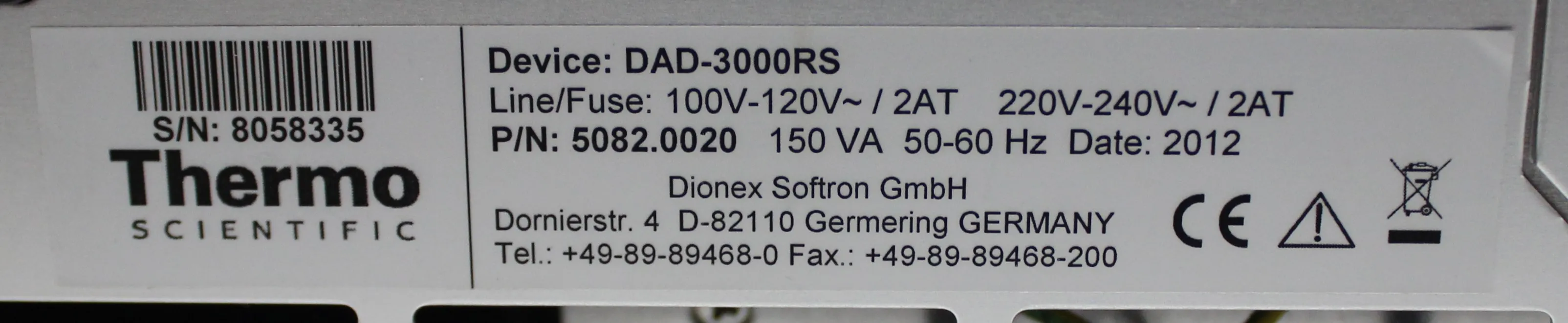 Thermo Scientific Dionex RS Diode Array Detector