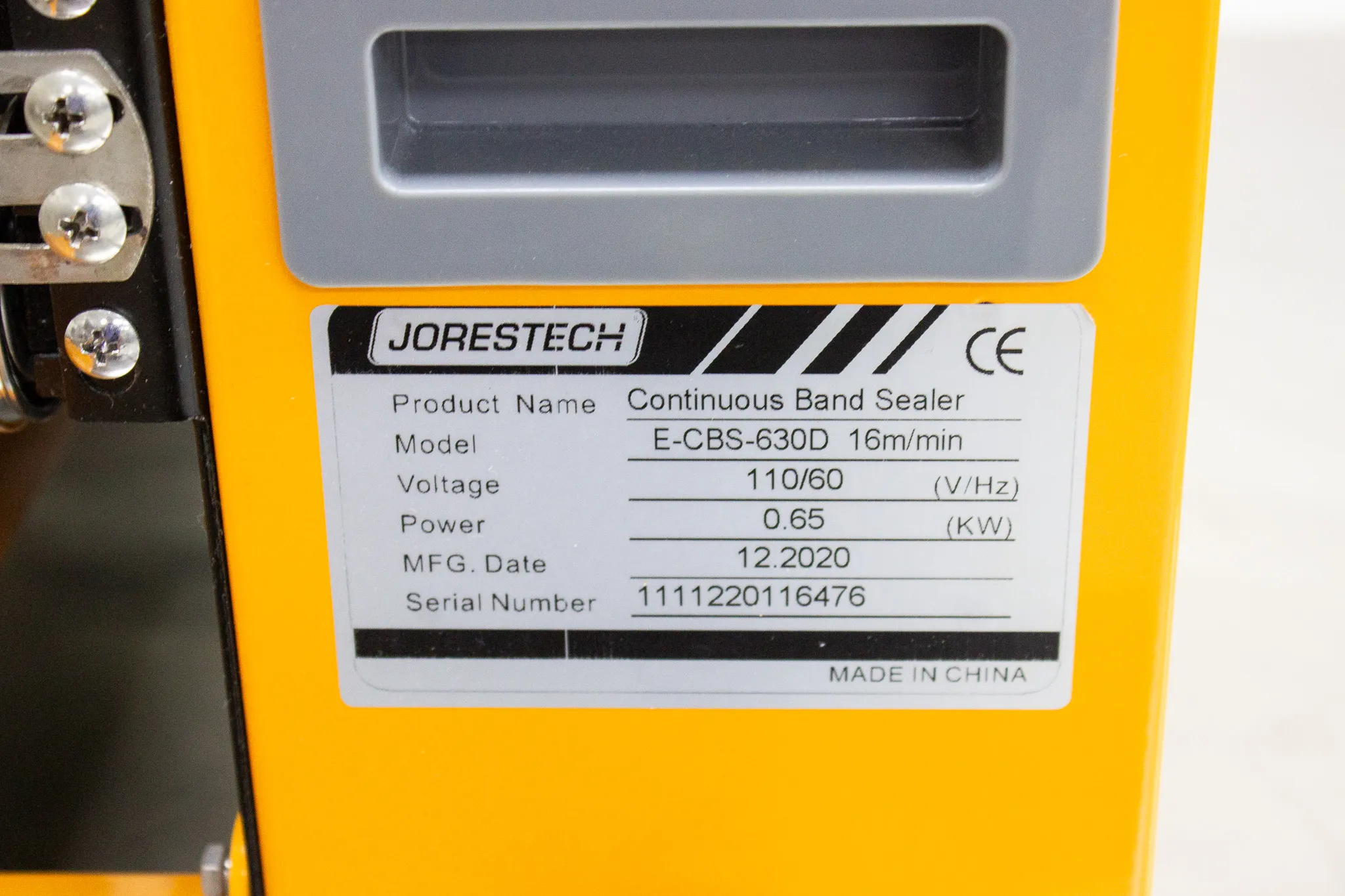 Jorestech Continuous Band Sealer Model E-CBS-630D