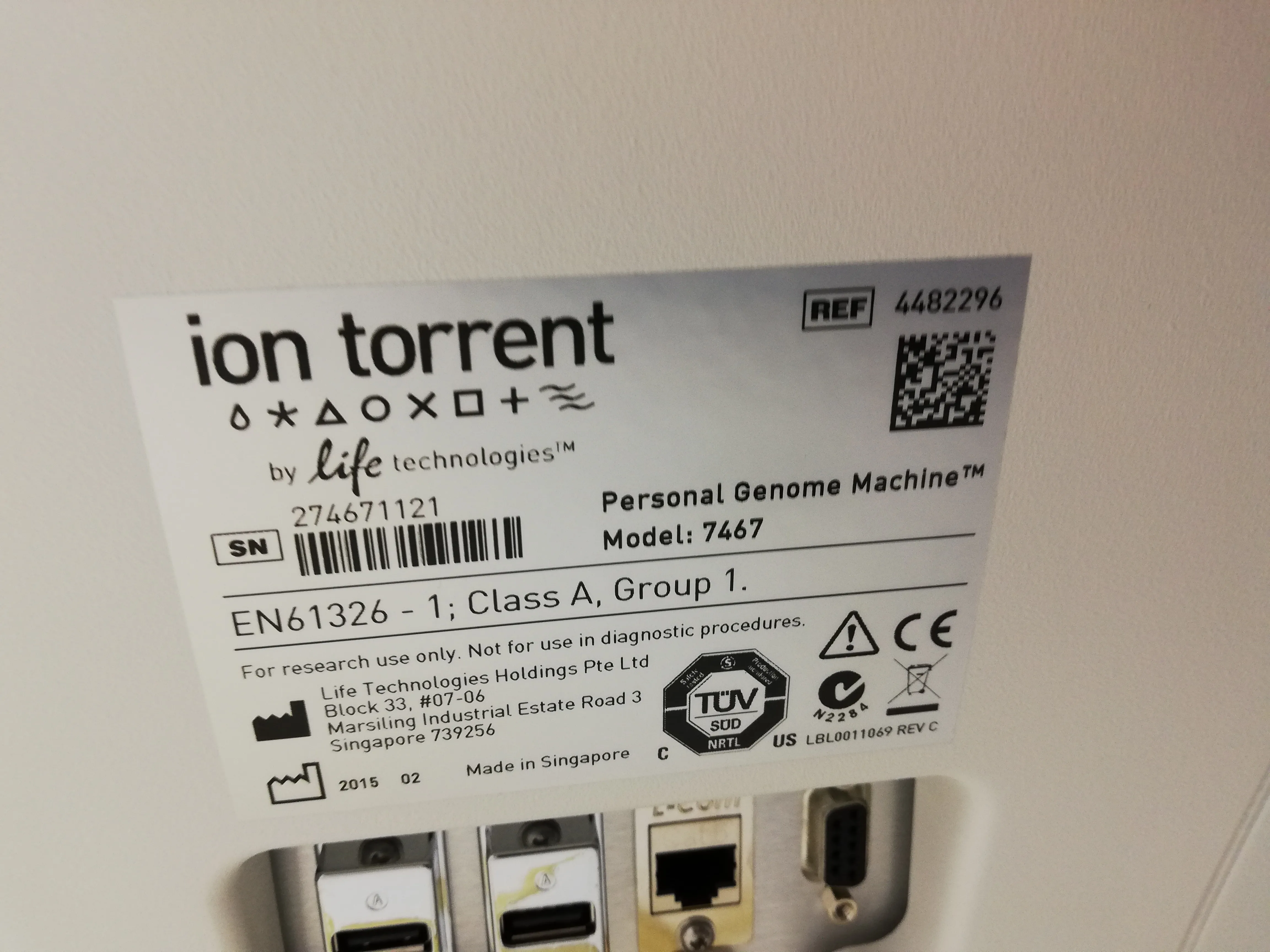 Ion Torrent Life Technologies PGM 7467 DNA Sequencer