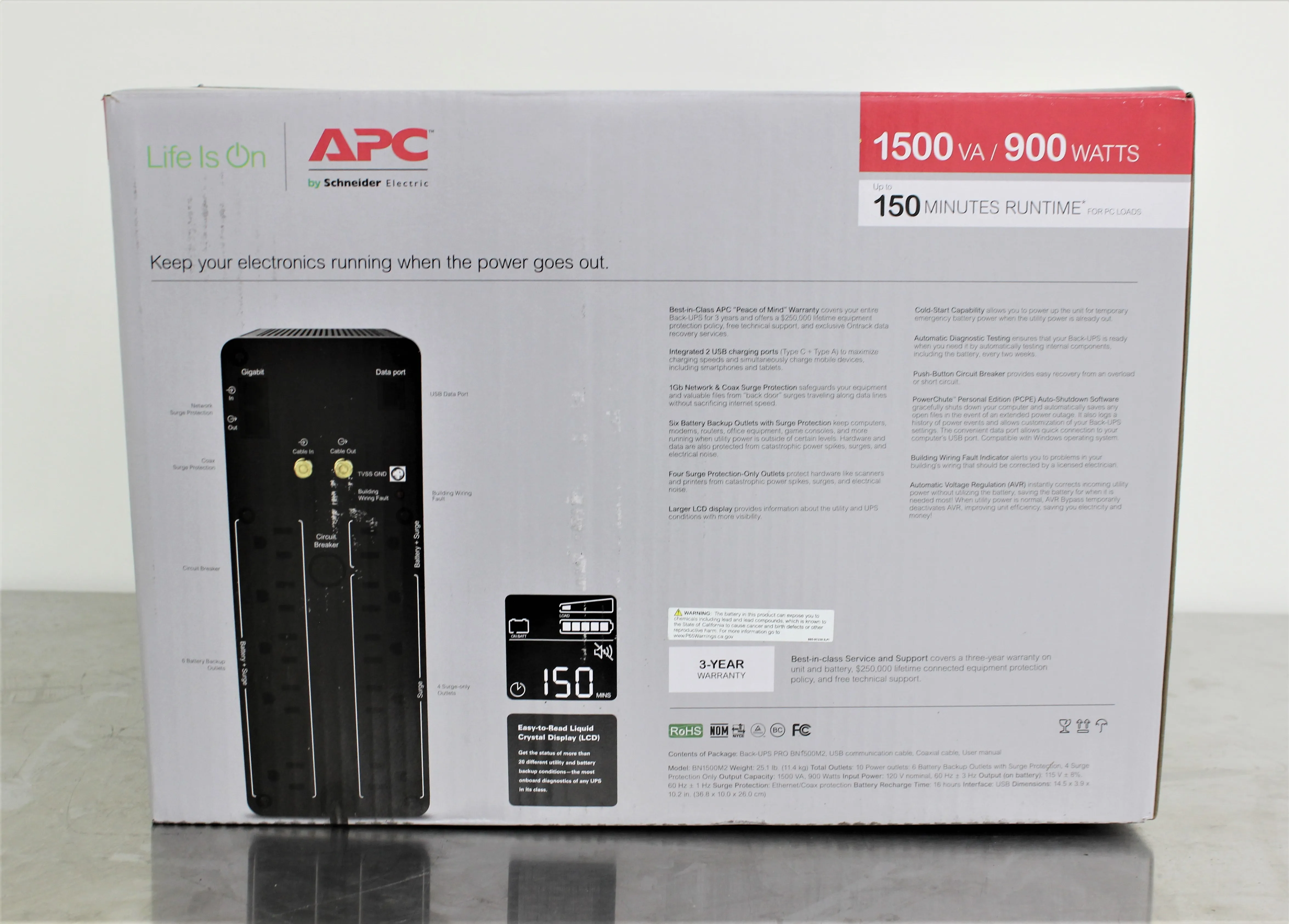 APC BN1500M2 Back-UPS Pro 900 Watts UPS