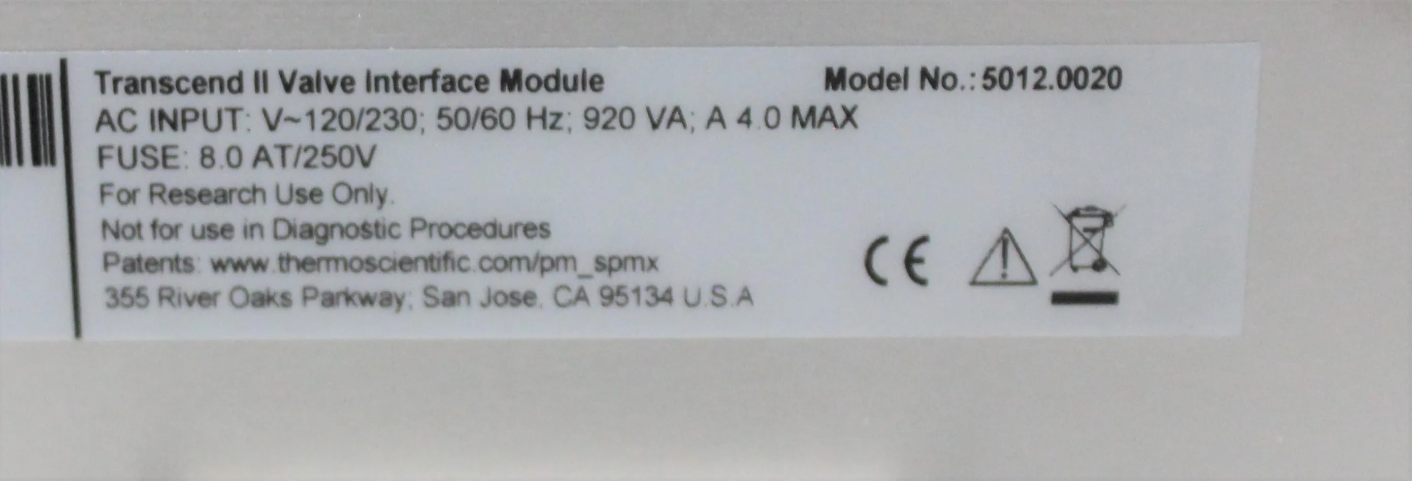 Thermo Scientific Transcend II VIM HPLC Valve