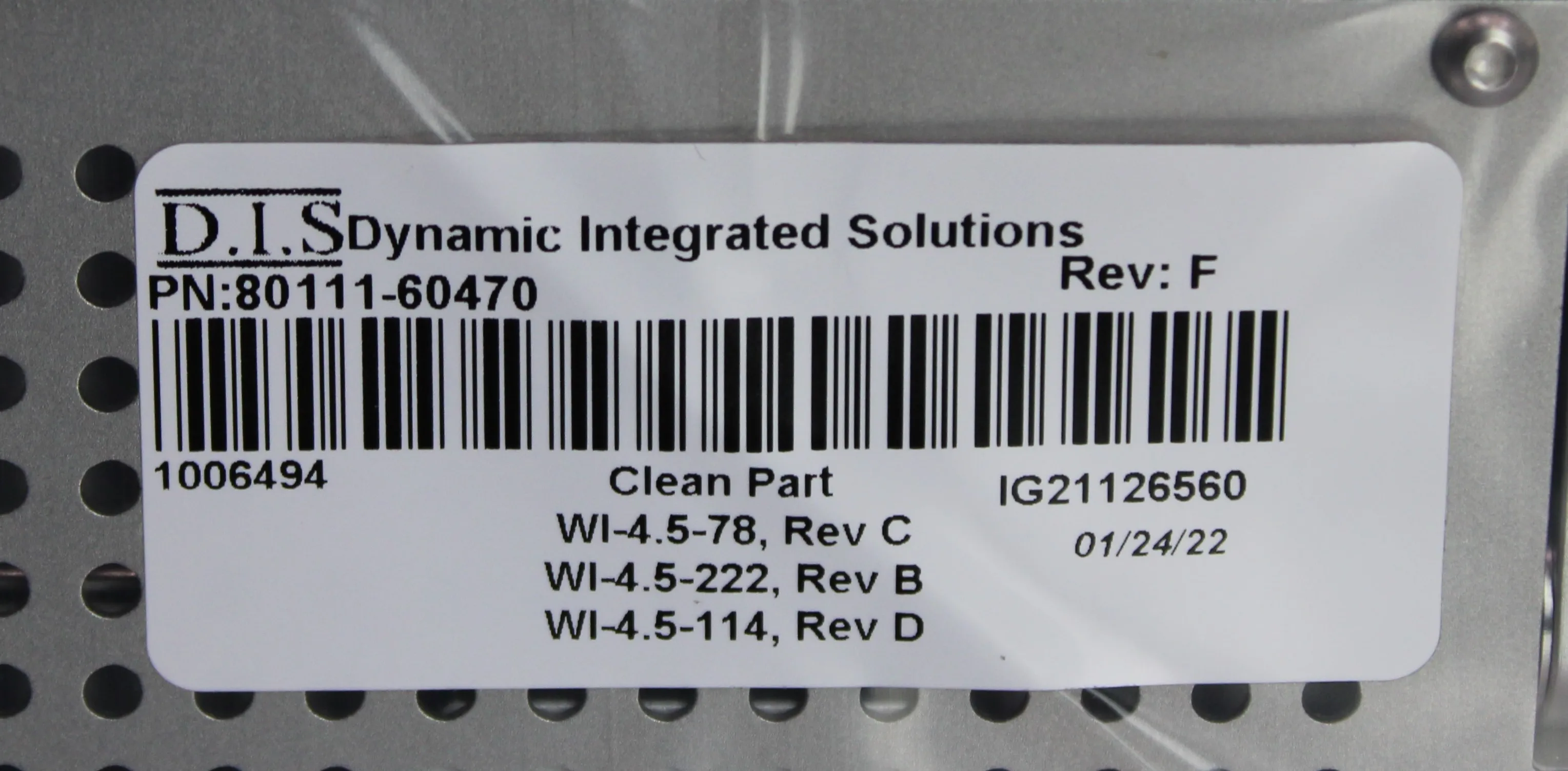 D.I.S Dynamic Integrated Solutions 80111-60470 Housing for Mass Spectrometry