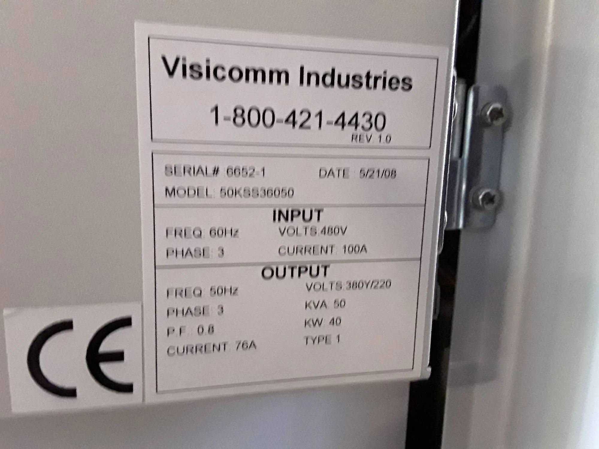 Visicomm Industries Frequency Converter 50KSS3605