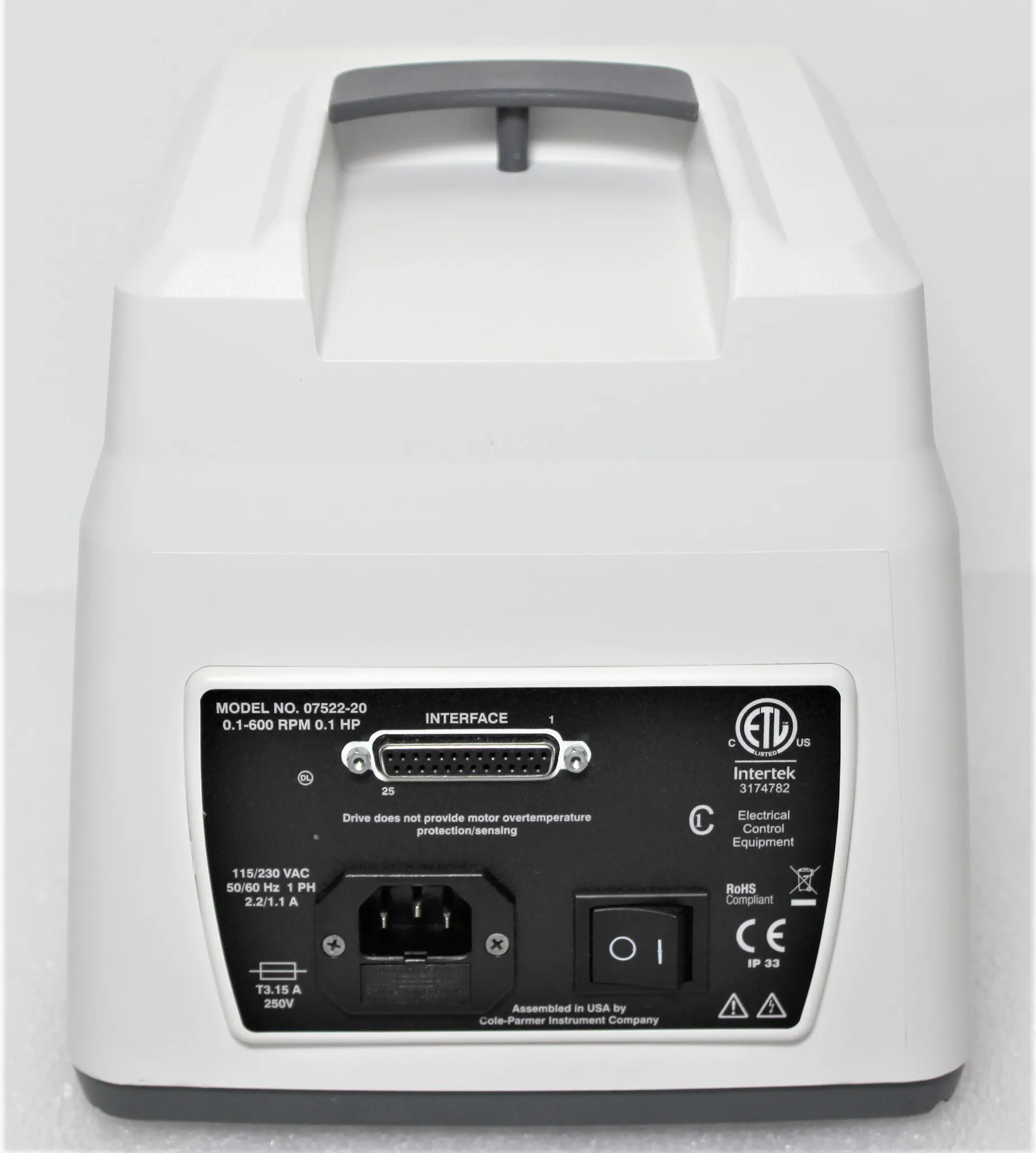 Cole Parmer LS Digital Drive 600rpm 07522-20 Peristaltic Pump