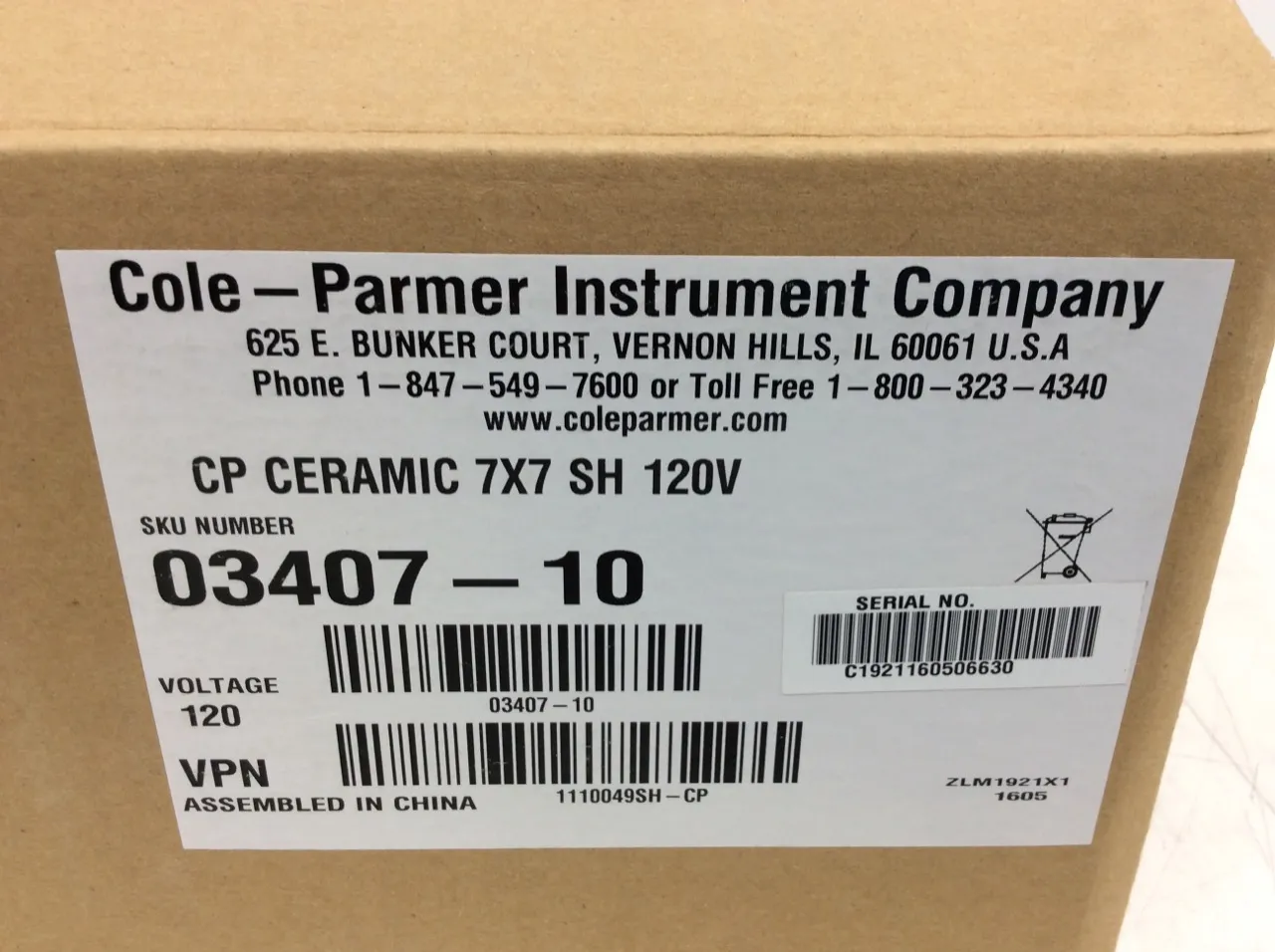 Cole Parmer StableTemp Stir Plate Cat. 03407-10