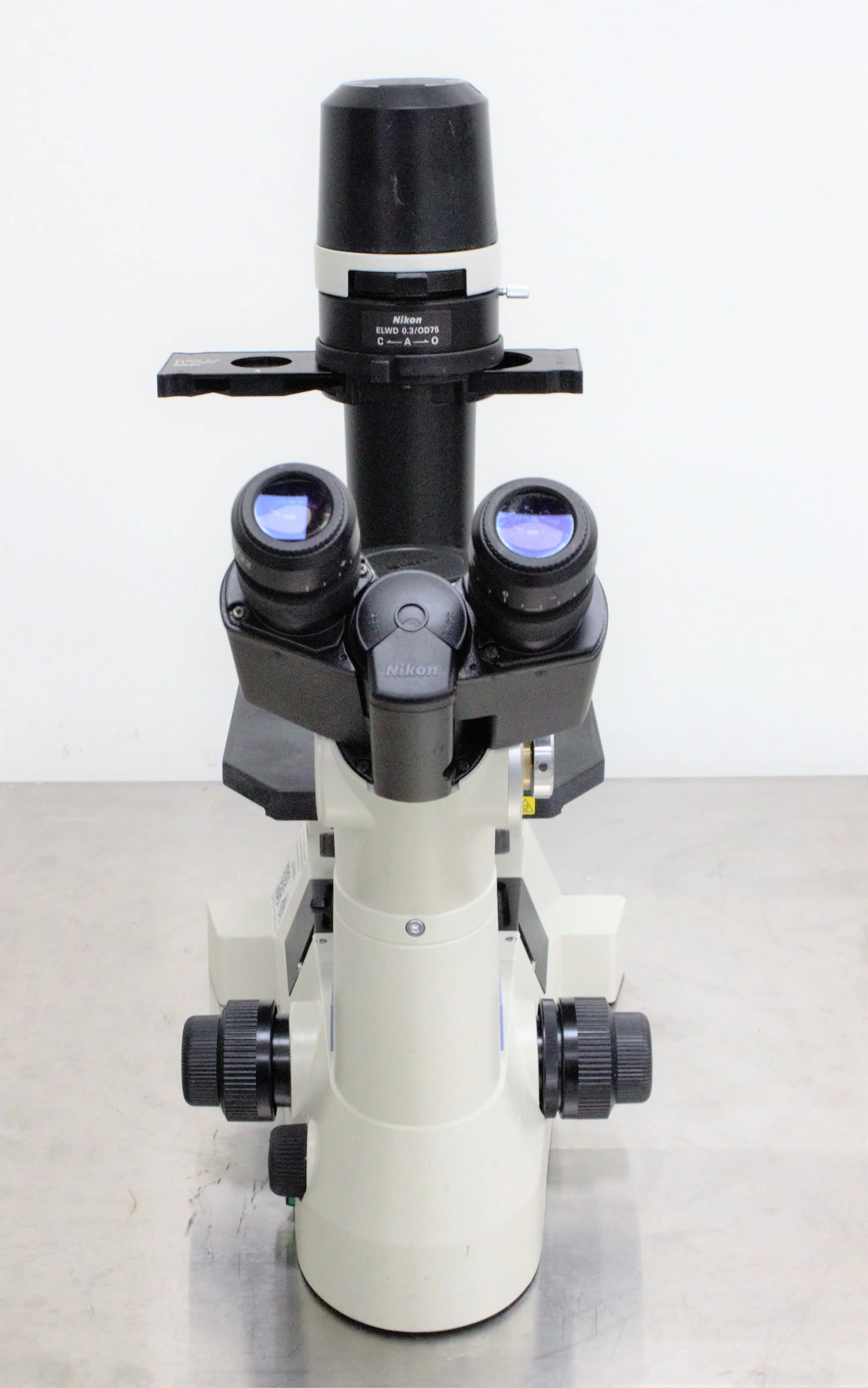 Nikon Eclipse TS100-F Inverted Microscope with Epi-fluorescence, Trinocular Head, and CFI-60 Lenses