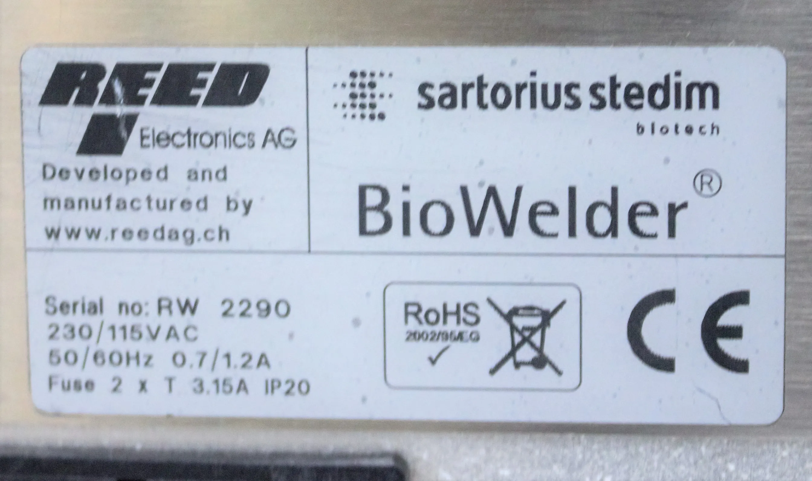 Sartorius BioWelder X (Scrap) - For parts or not working