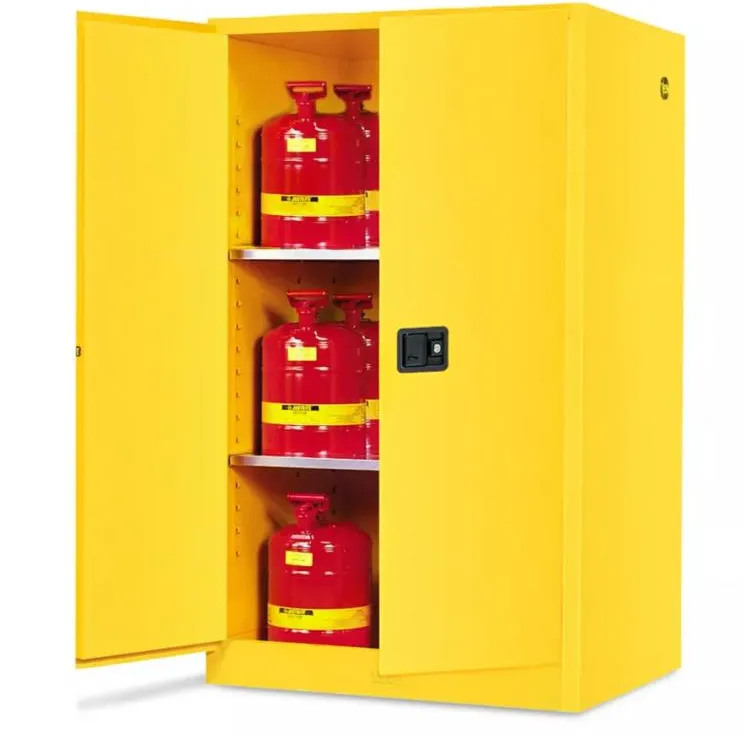 Uline H-1565M-Y Flammable Storage Cabinet - Manual Doors, Yellow, 60 Gallon