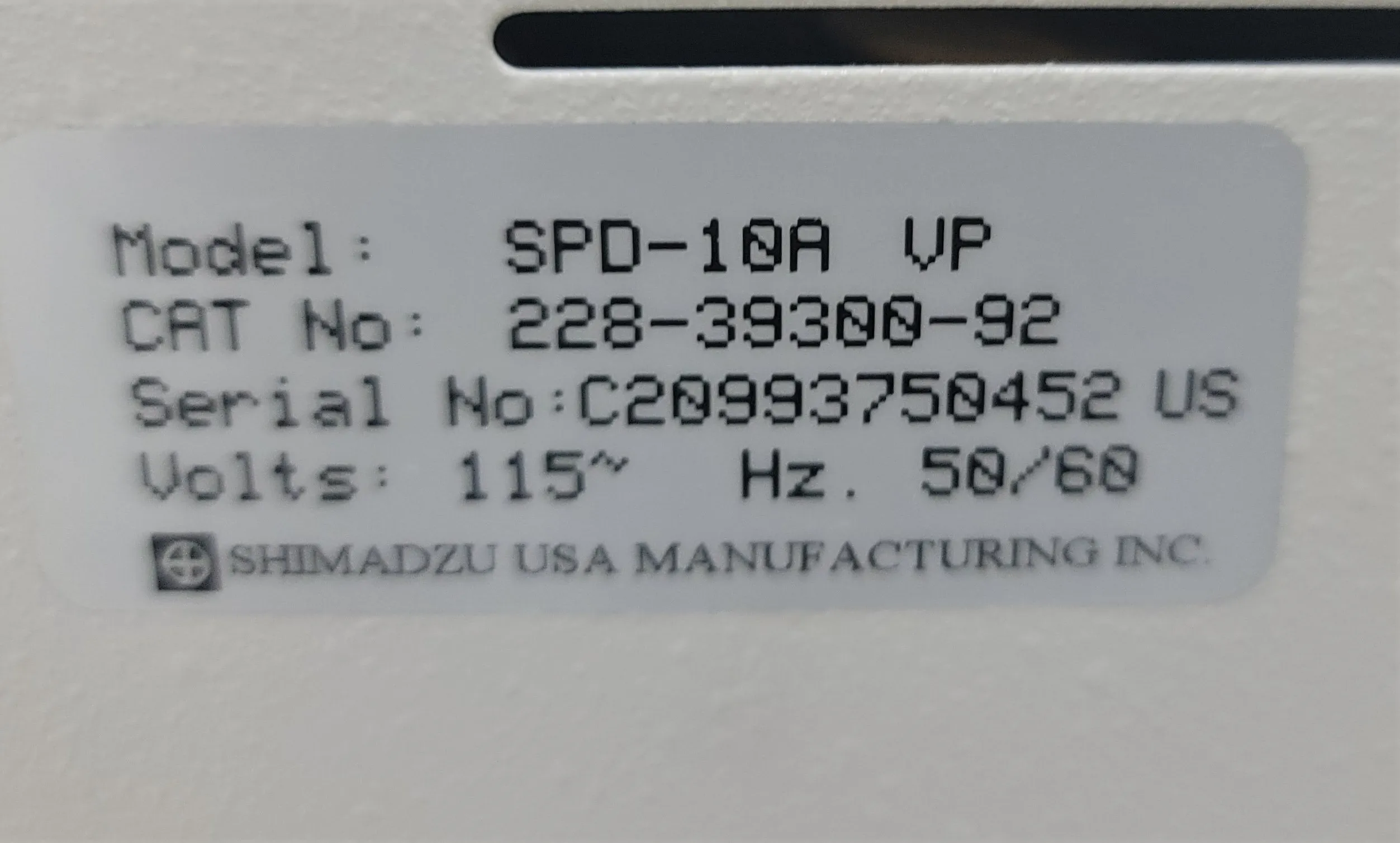 Shimadzu SPD-10A VP UV/Vis Detector