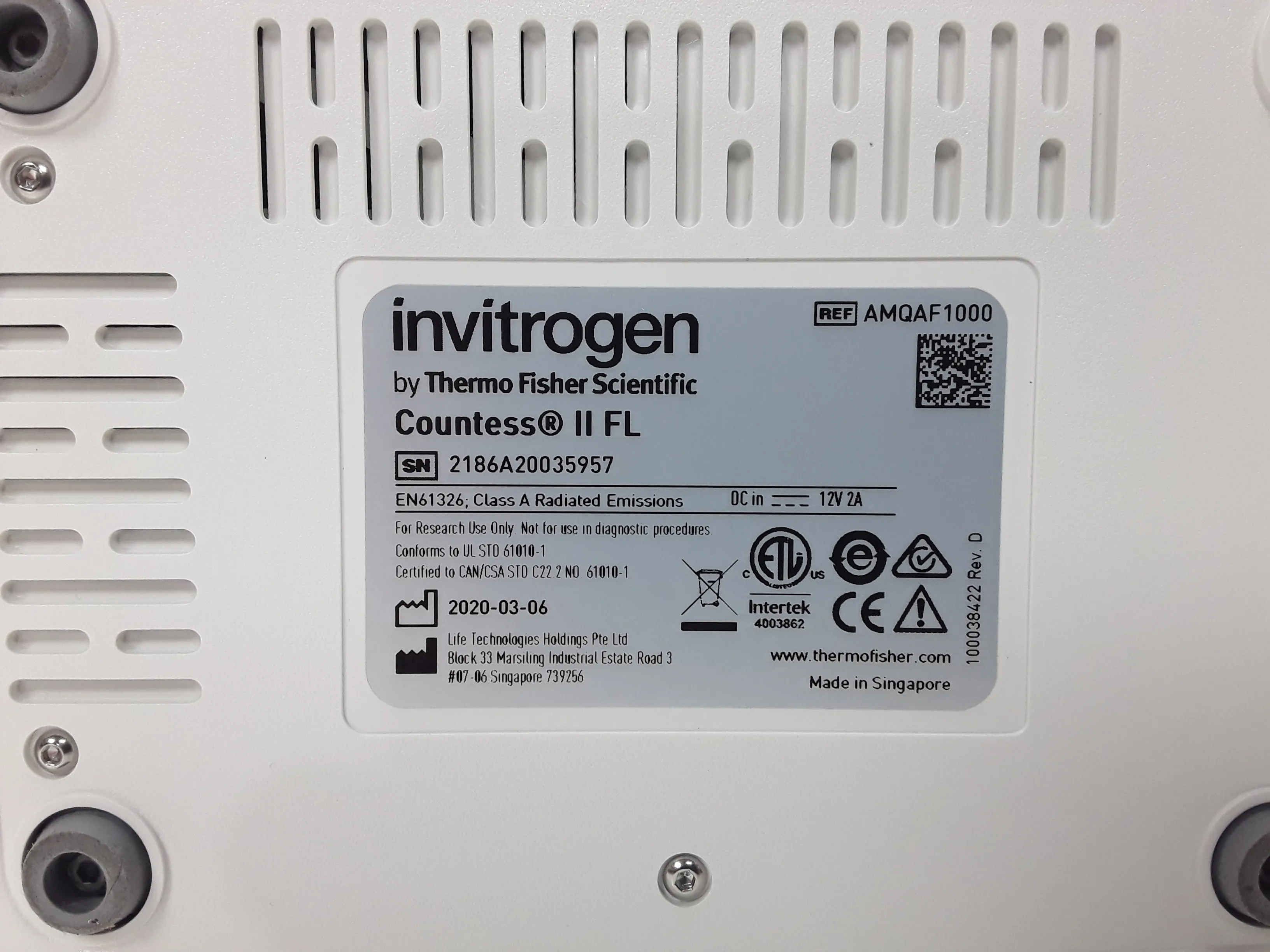 Invitrogen Countess II FL AMQAF1000 Cell Counter