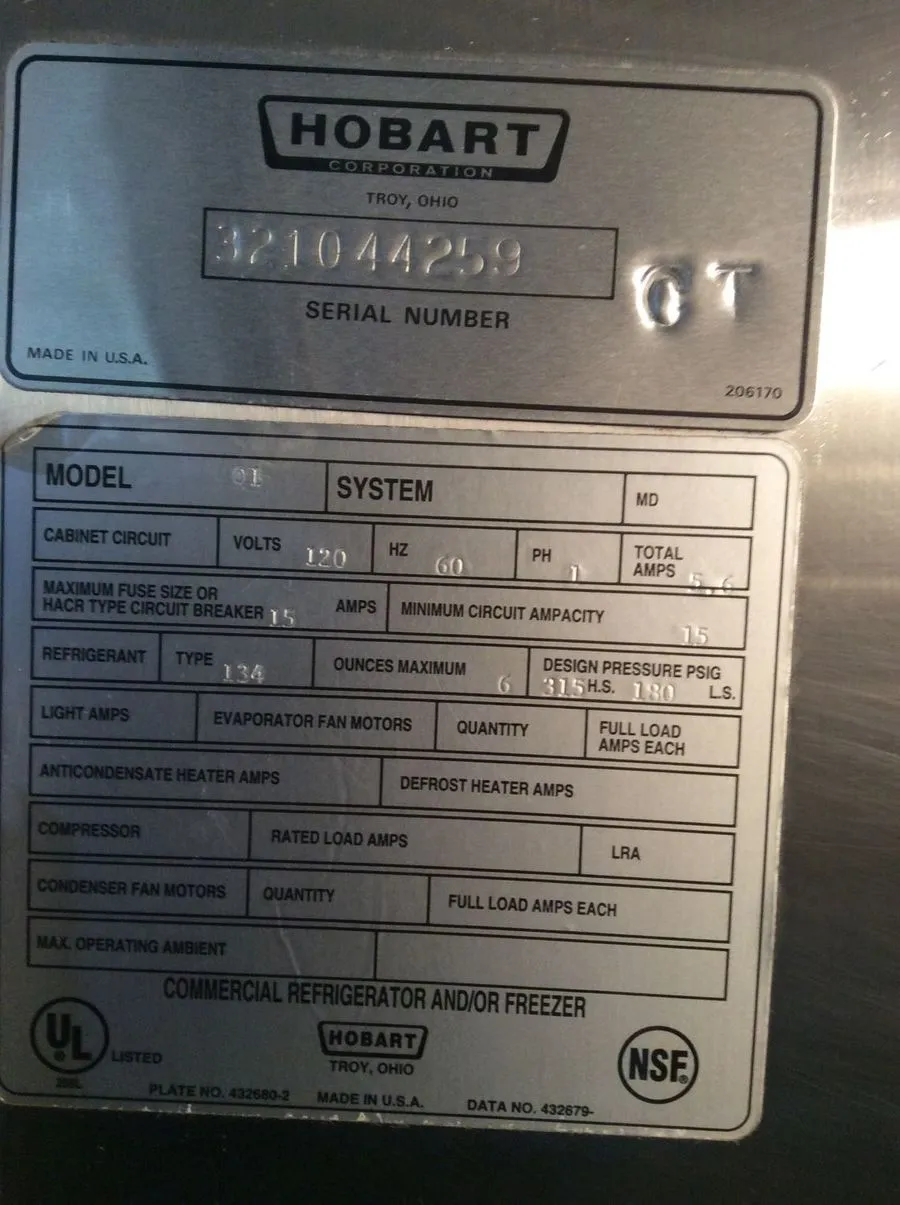 Used Hobart Q1 Refrigerator