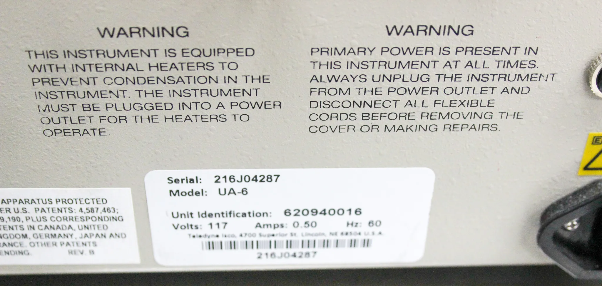 Teledyne Isco UA-6 Absorbance Detector with Optical Unit Type 11