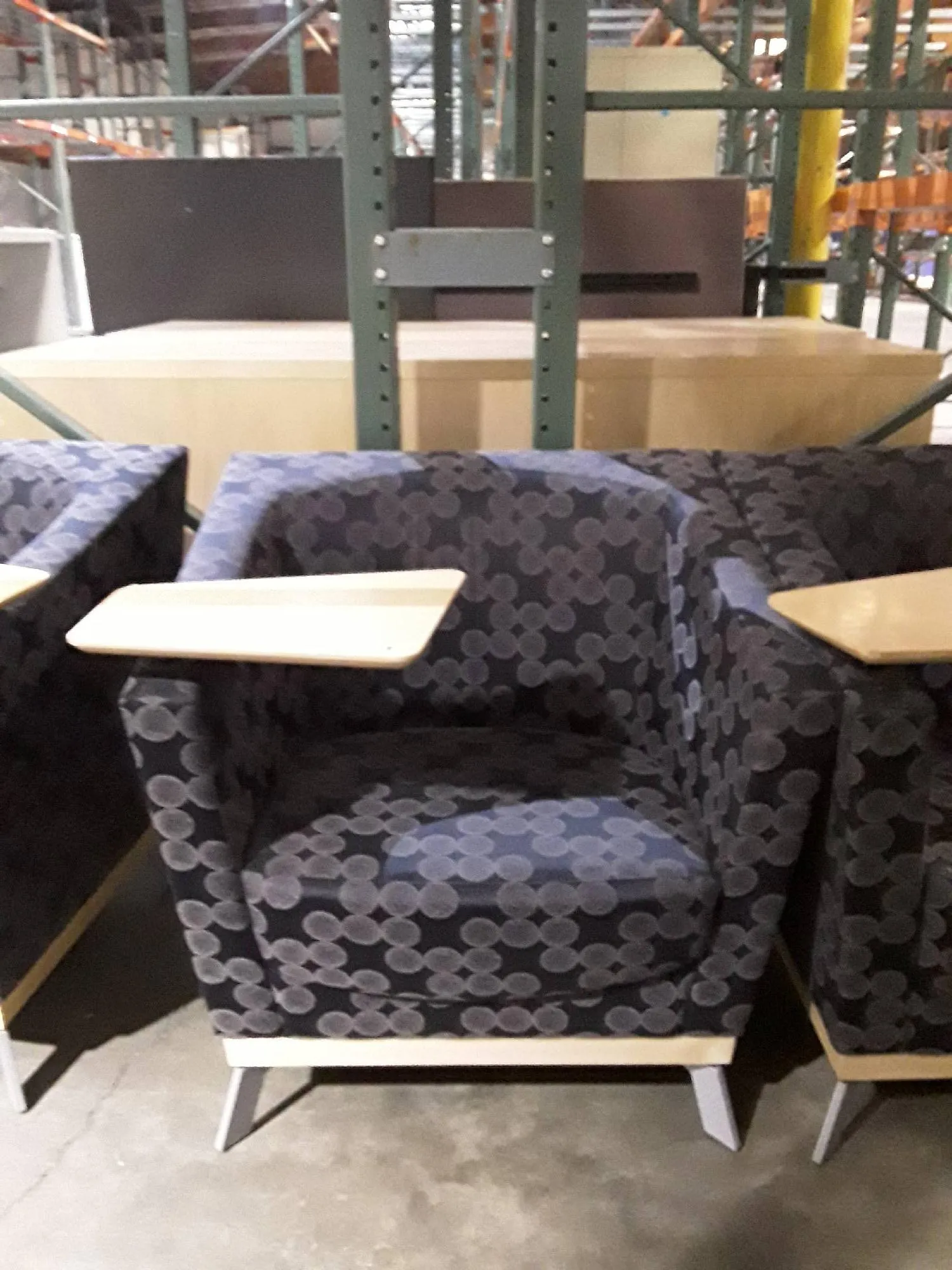 Used Laboratory Black/Grey Patterned Chairs with Arm Rests