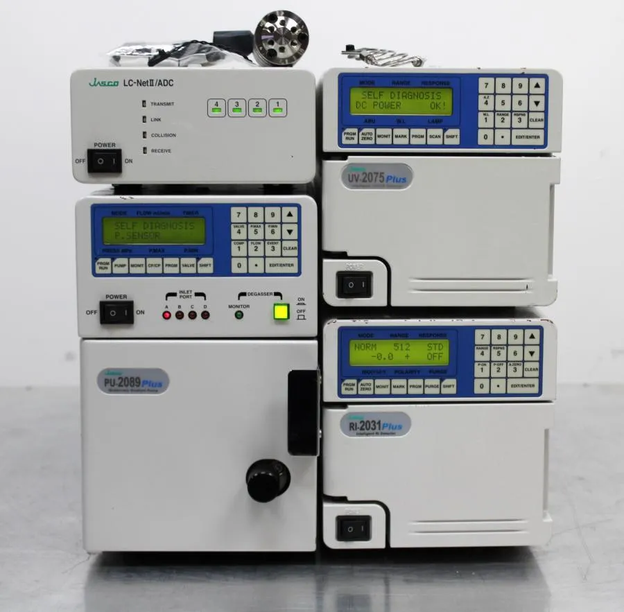 JASCO HPLC SYSTEM includes:RI-2031,UV-2075,PU-2089,LC-NET II/ADC,Manual Injector