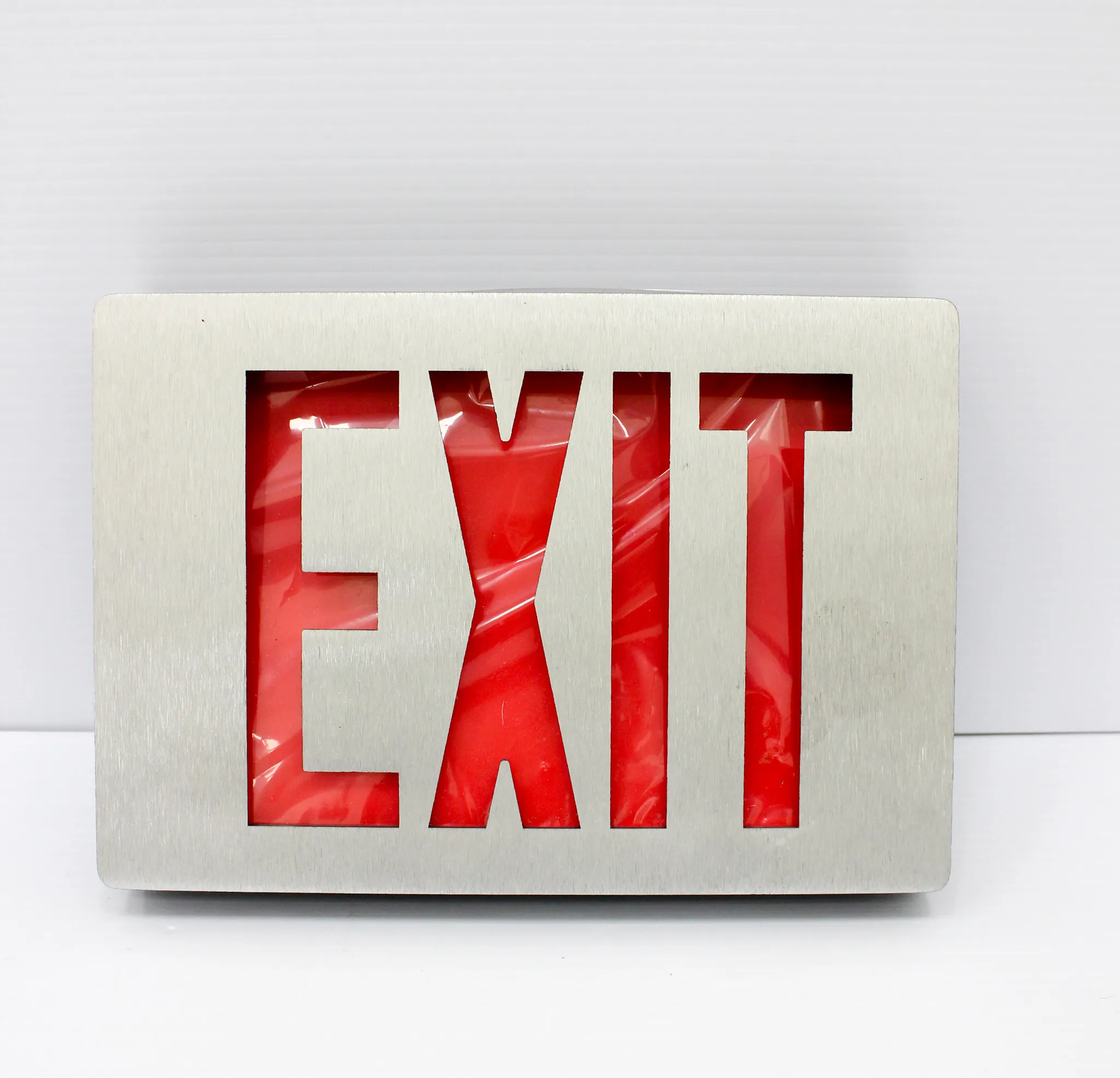 Vandal Resistant Steel Exit Sign RED Letters and Die-Cast Aluminum