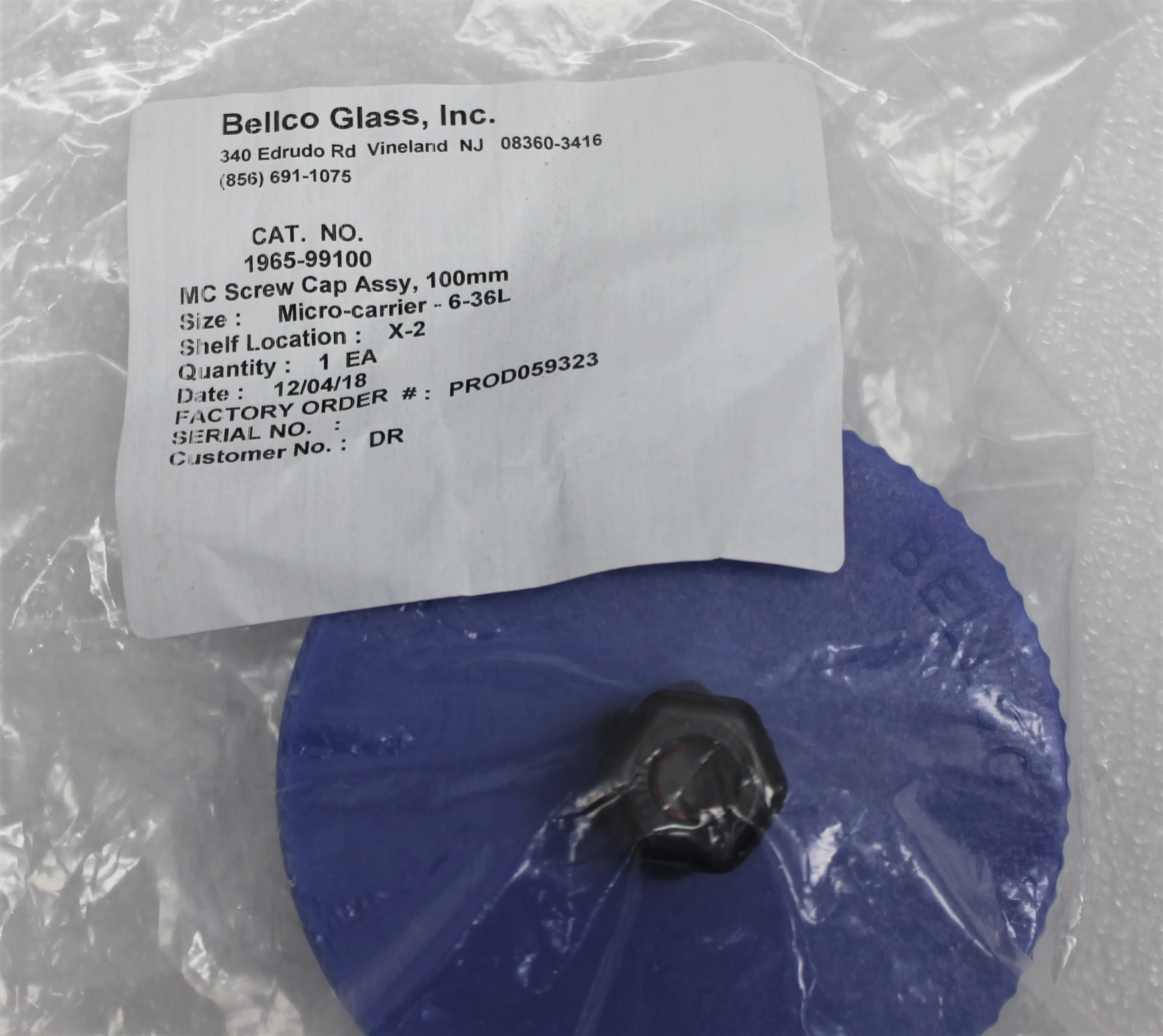 Bellco Glass 1965-99100 Micro-Carrier 6-36L Polypropylene Screw Cap