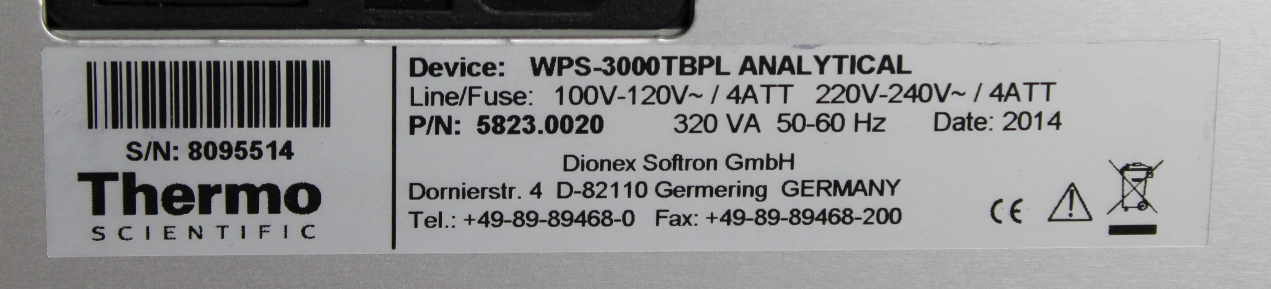 Dionex UltiMate 3000 WPS-3000TBPL Autosampler