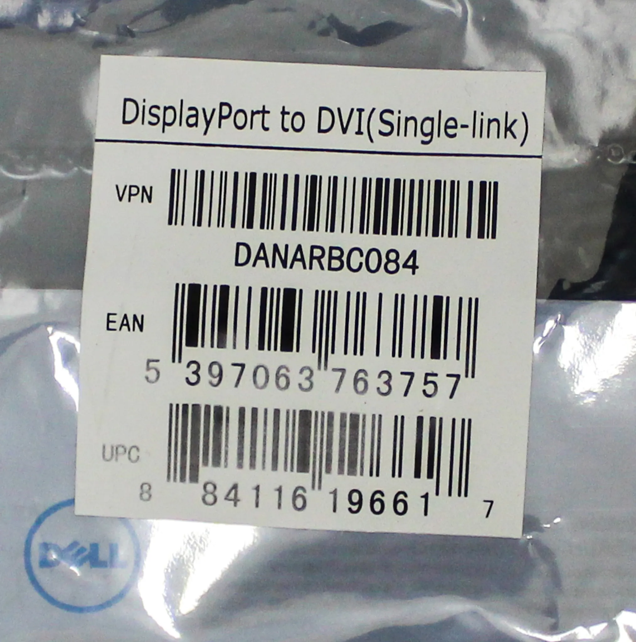 Dell DisplayPort to DVI Single-Link Adapter - 80 pcs. 64XF6