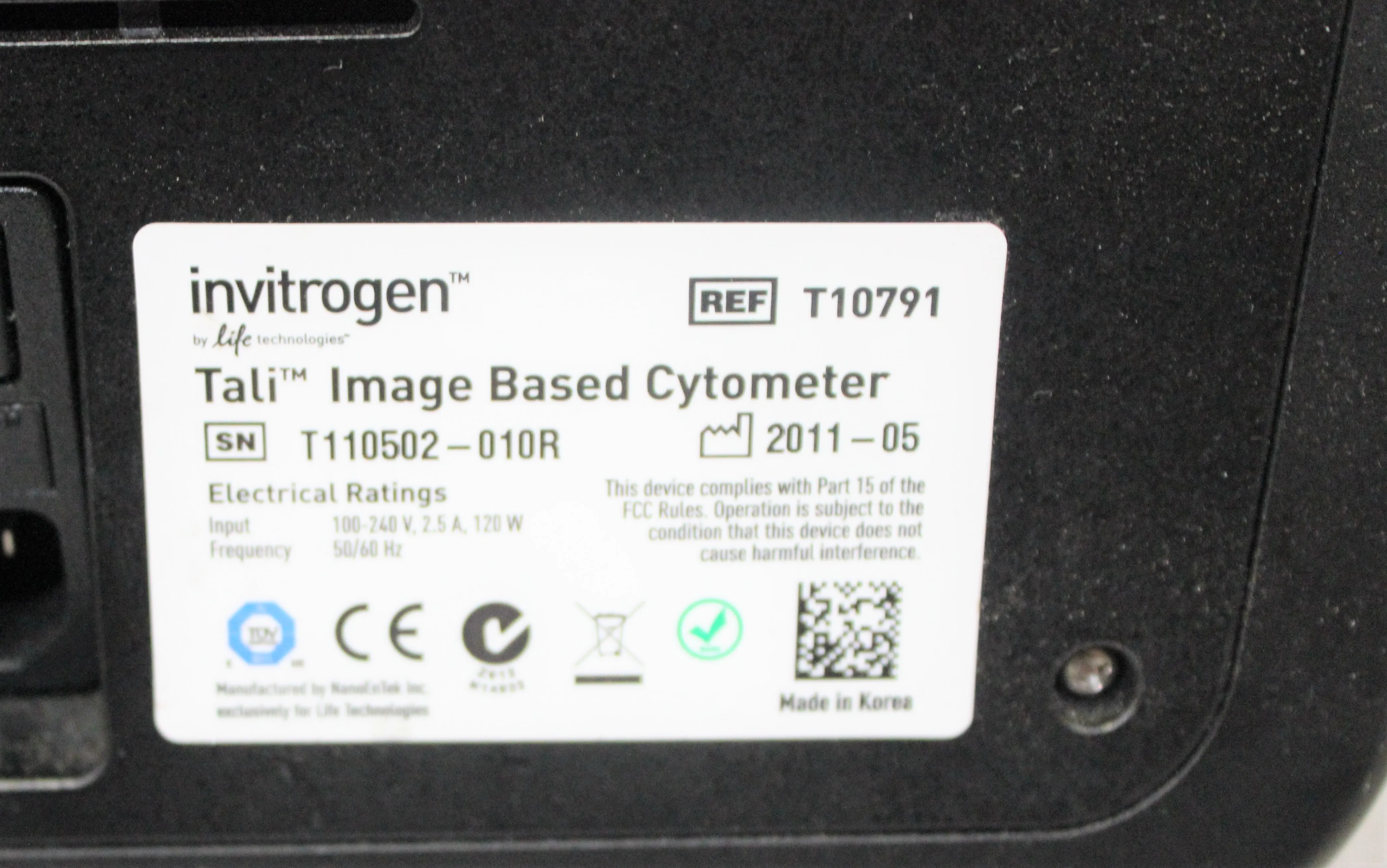 Invitrogen Tali Image-Based Cytometer T10791 - 3 Channel Cell Counter (Used)