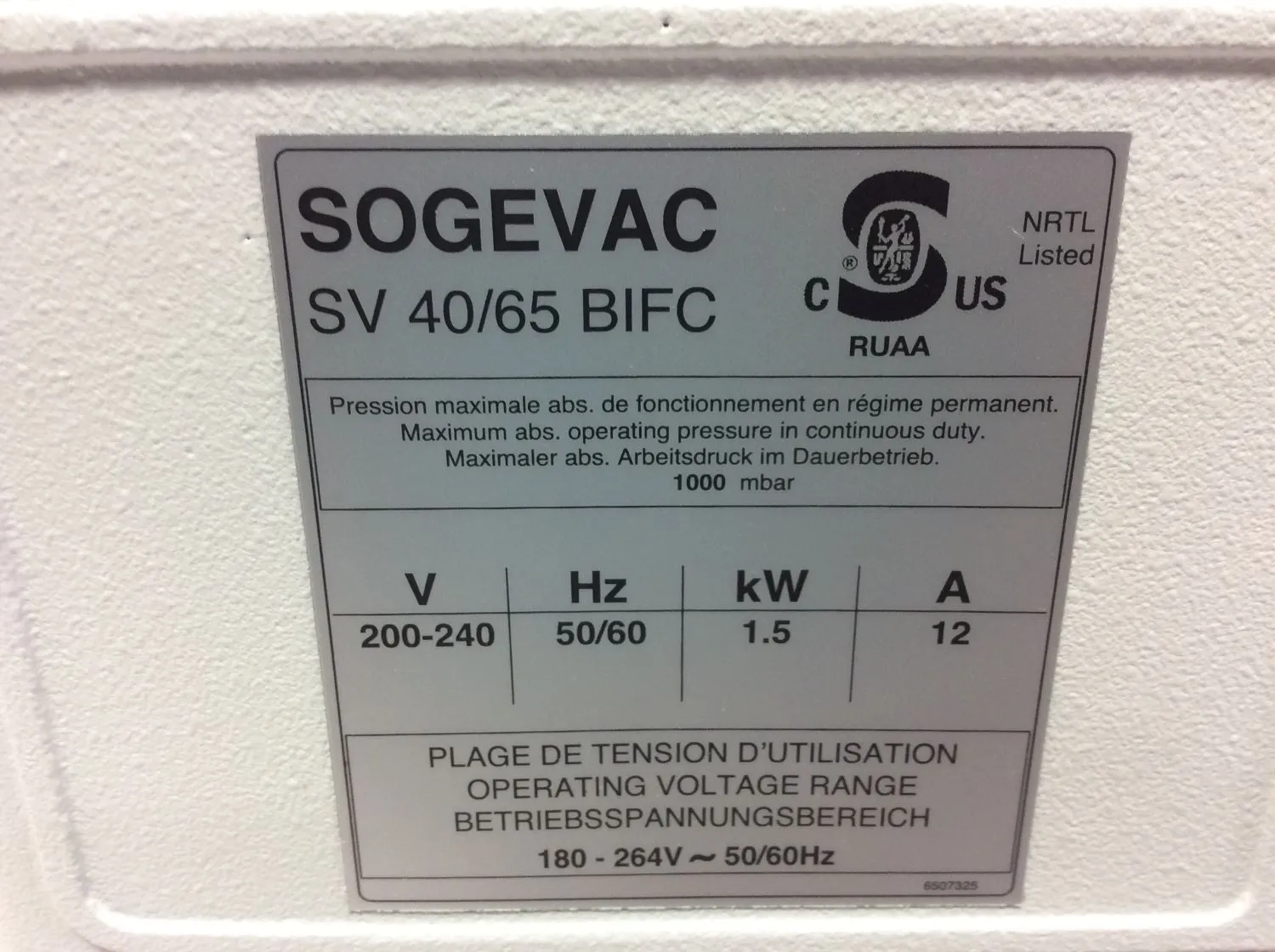 Sogevac SV65 BI FC Vacuum Pump by REUZEit in West Coast US - R