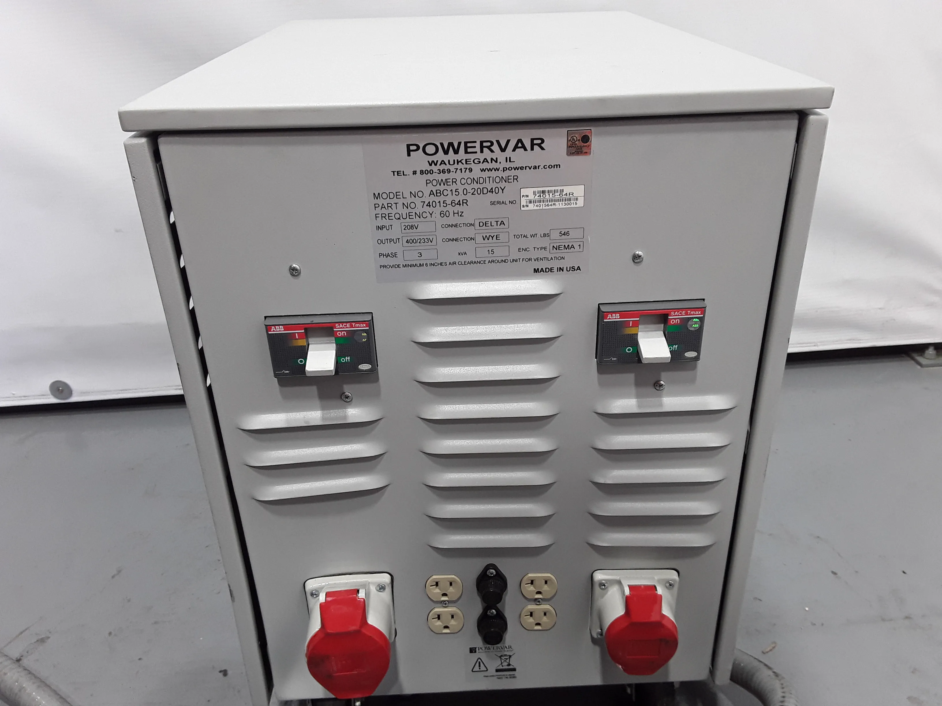 Powervar Series 2000 GPI Global Power Interface Model ABC 15.0-20D40Y