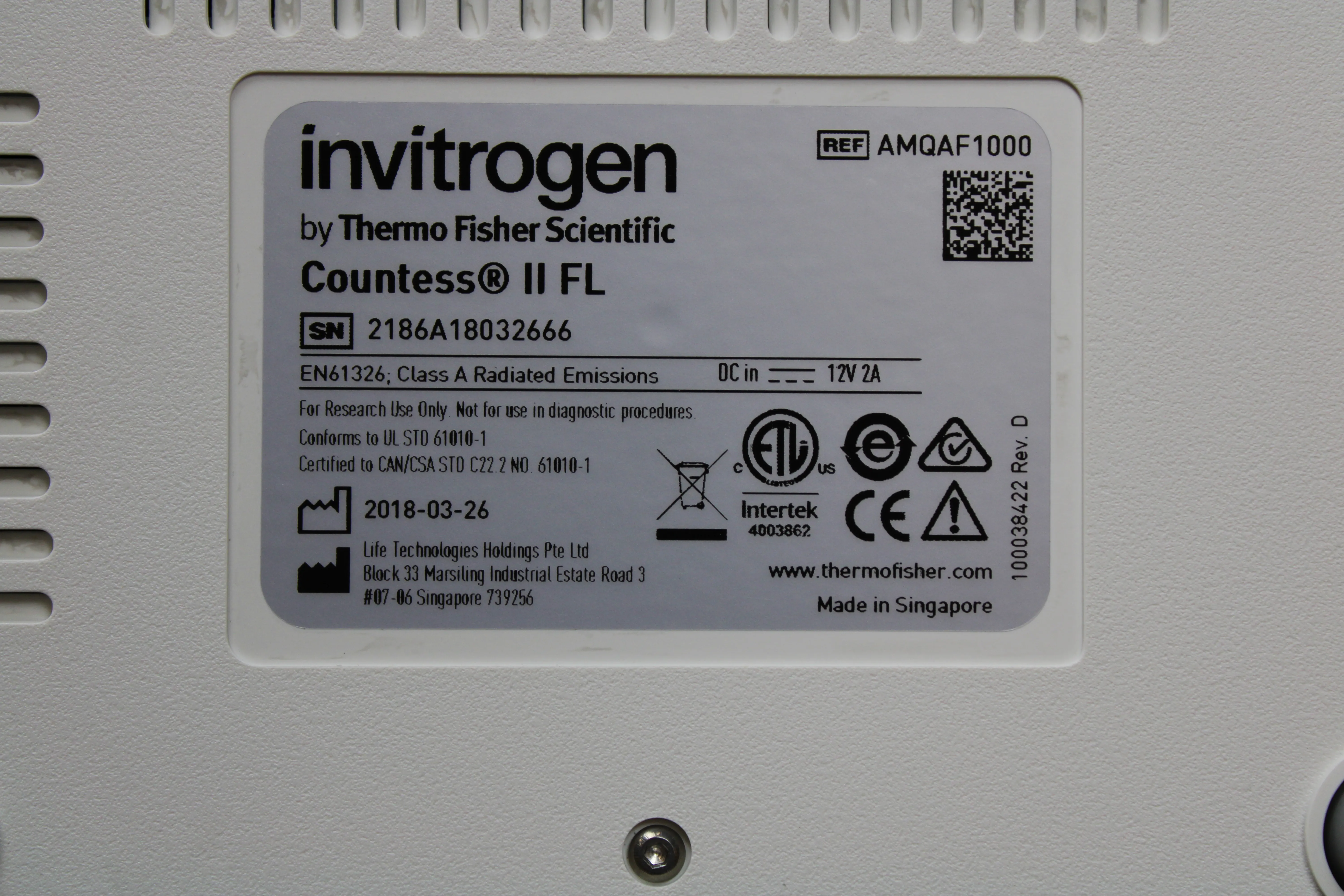 Invitrogen Countess II FL Automated Cell Counter