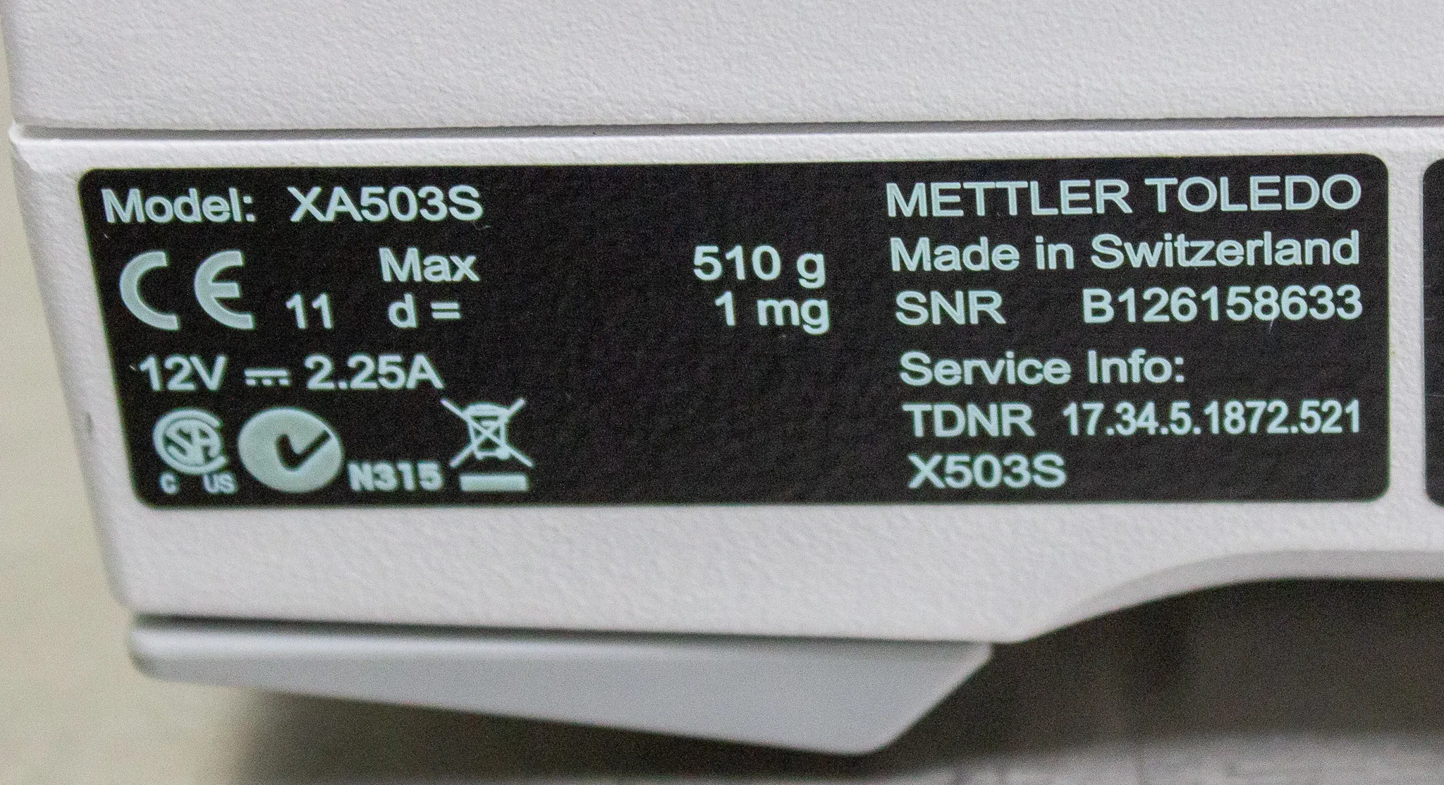 Mettler Toledo Precision Balance Model XA503S - Base Only